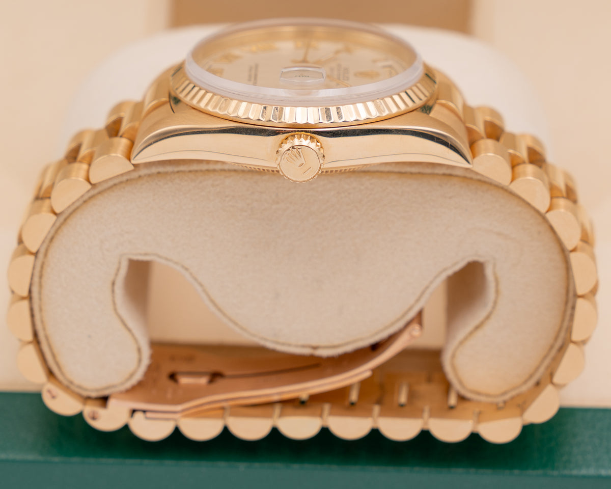 Rolex Day Date 36mm 18238 Gold Pyramid Dial 1990