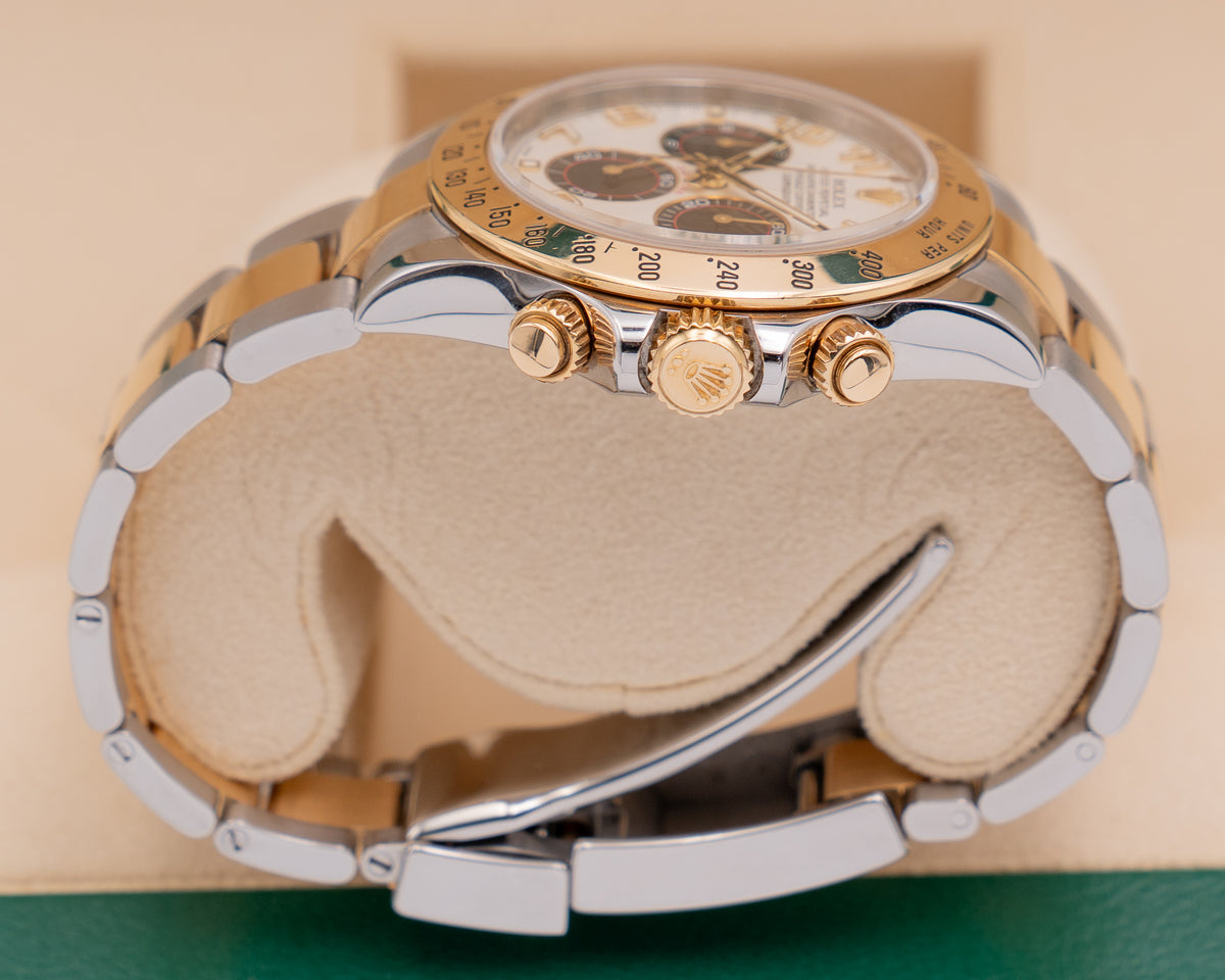 Rolex Daytona 40mm 116523 Two Tone racing dial White Arabic Dials Black Sub Dials