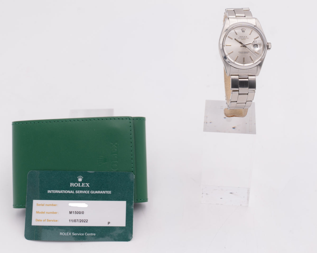 Rolex Oyster Perpetual Date 34mm 1500 Silver Dial