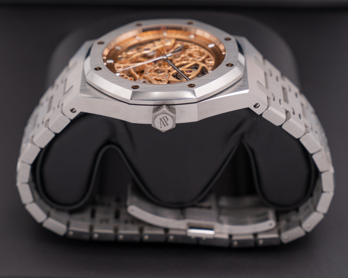 Audemars Piguet Royal Oak 41mm 15407ST Salmon Double Balance Wheel Open Worked