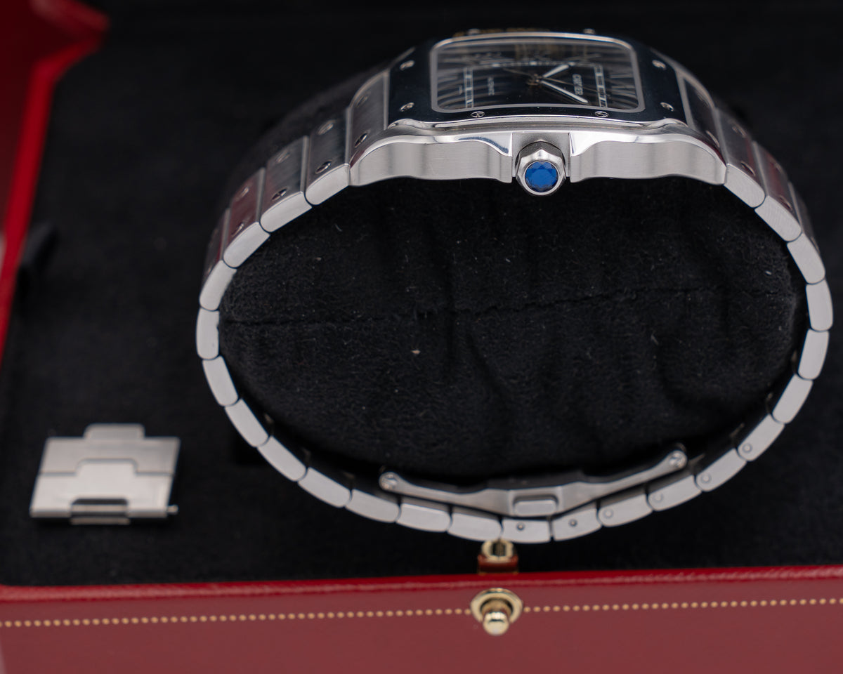 Cartier Santos 39mm WSSA0030 Blue Dial Open Date
