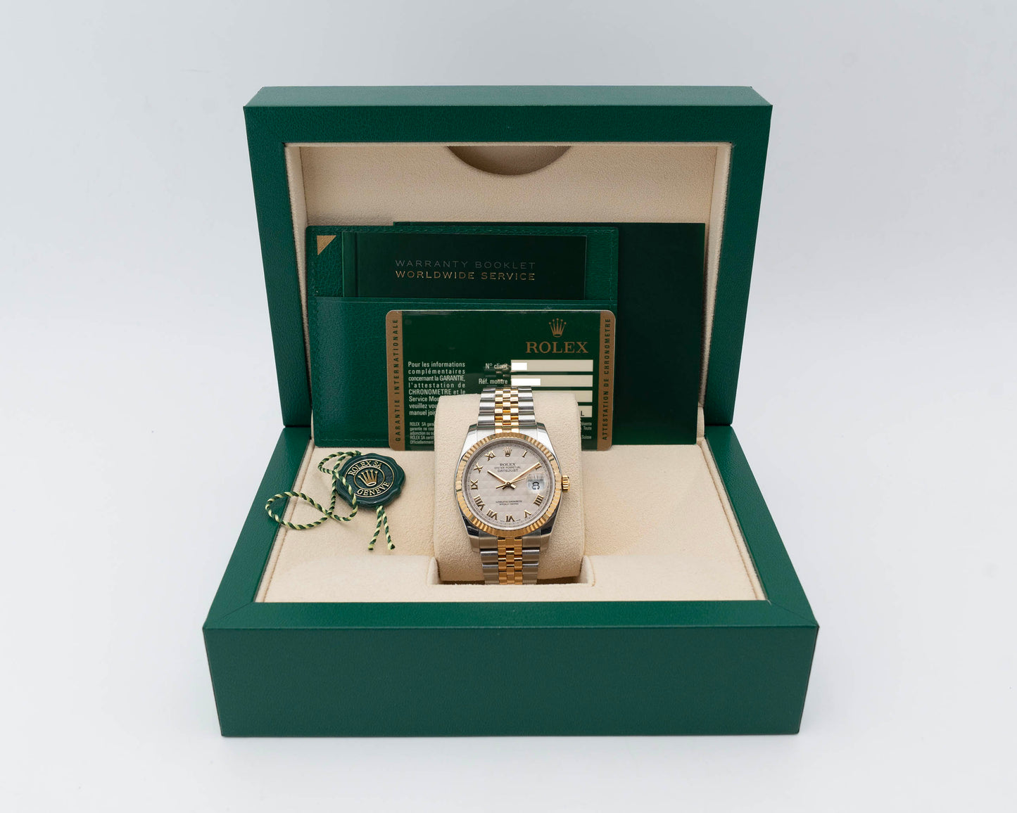 Rolex Datejust 36mm 116233 Two Tone Yellow Gold Pyramid Dial  (116233 iprj)