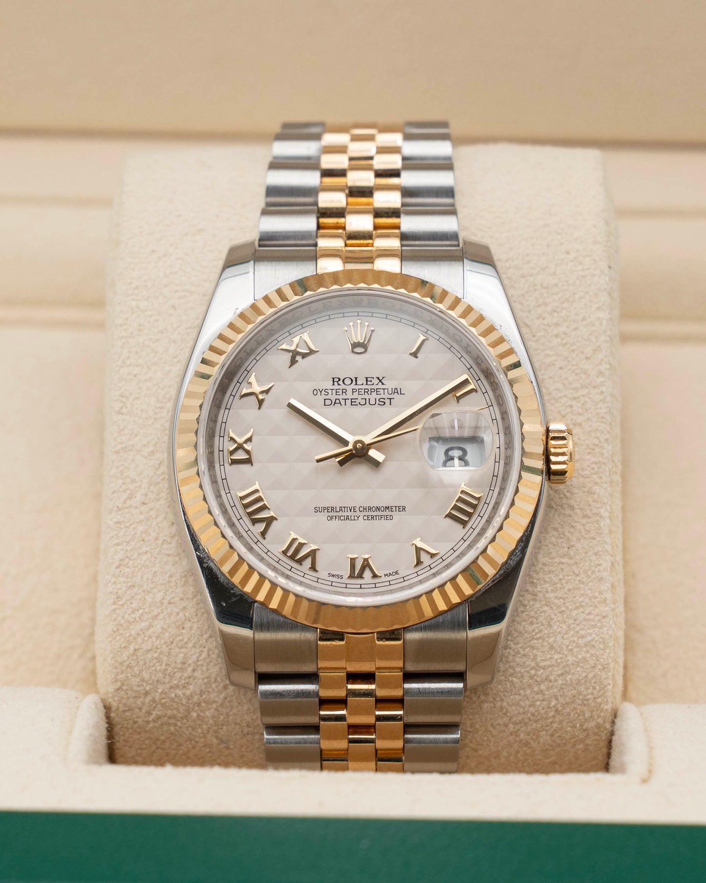 Rolex Datejust 36mm 116233 Two Tone Yellow Gold Pyramid Dial  (116233 iprj)