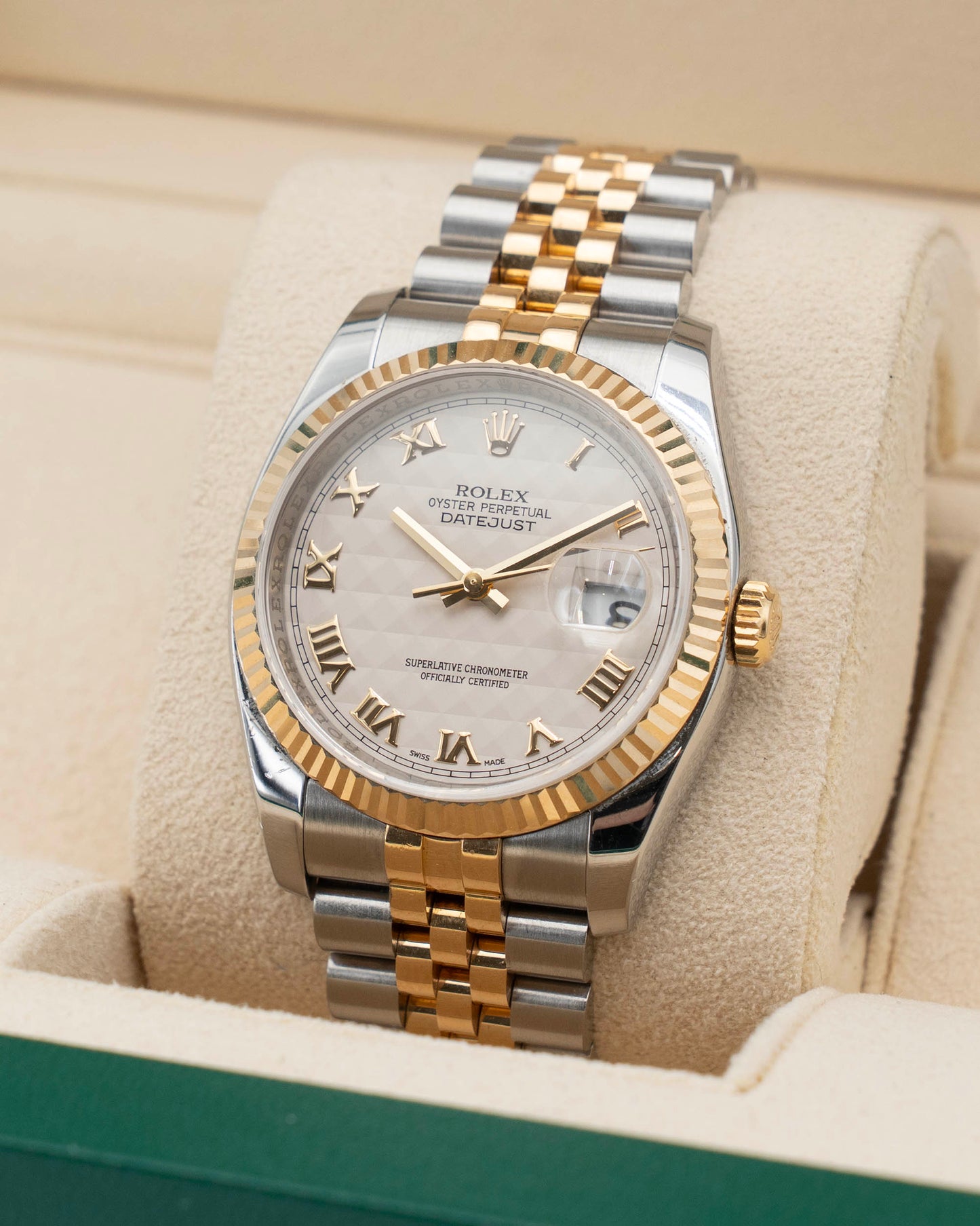 Rolex Datejust 36mm 116233 Two Tone Yellow Gold Pyramid Dial  (116233 iprj)