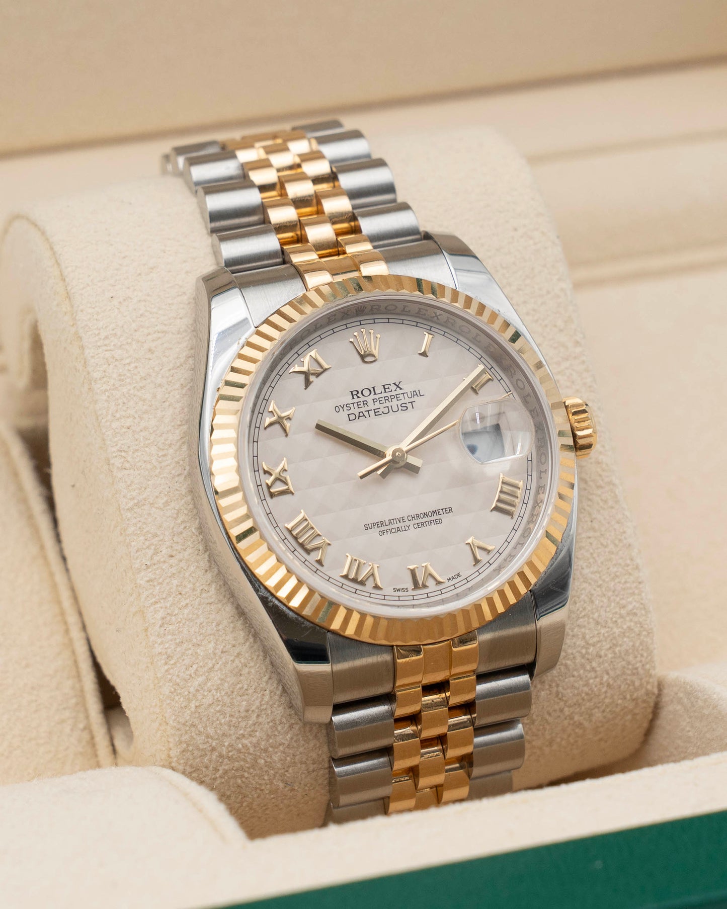 Rolex Datejust 36mm 116233 Two Tone Yellow Gold Pyramid Dial  (116233 iprj)