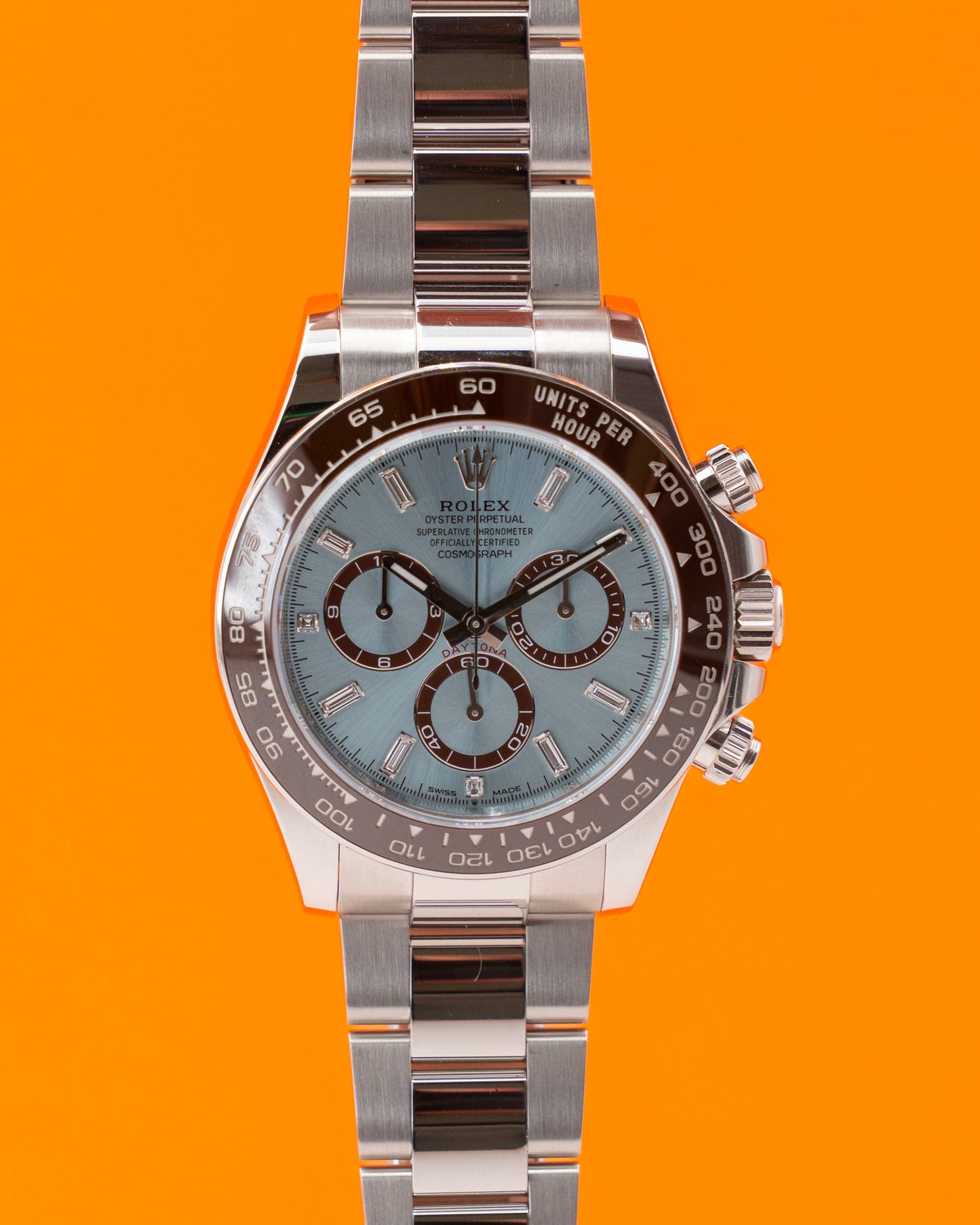 2026 CPO Rolex Daytona 40mm 126506 Baguette Dial Open Caseback Platinum Ice Blue  (126506-0002)