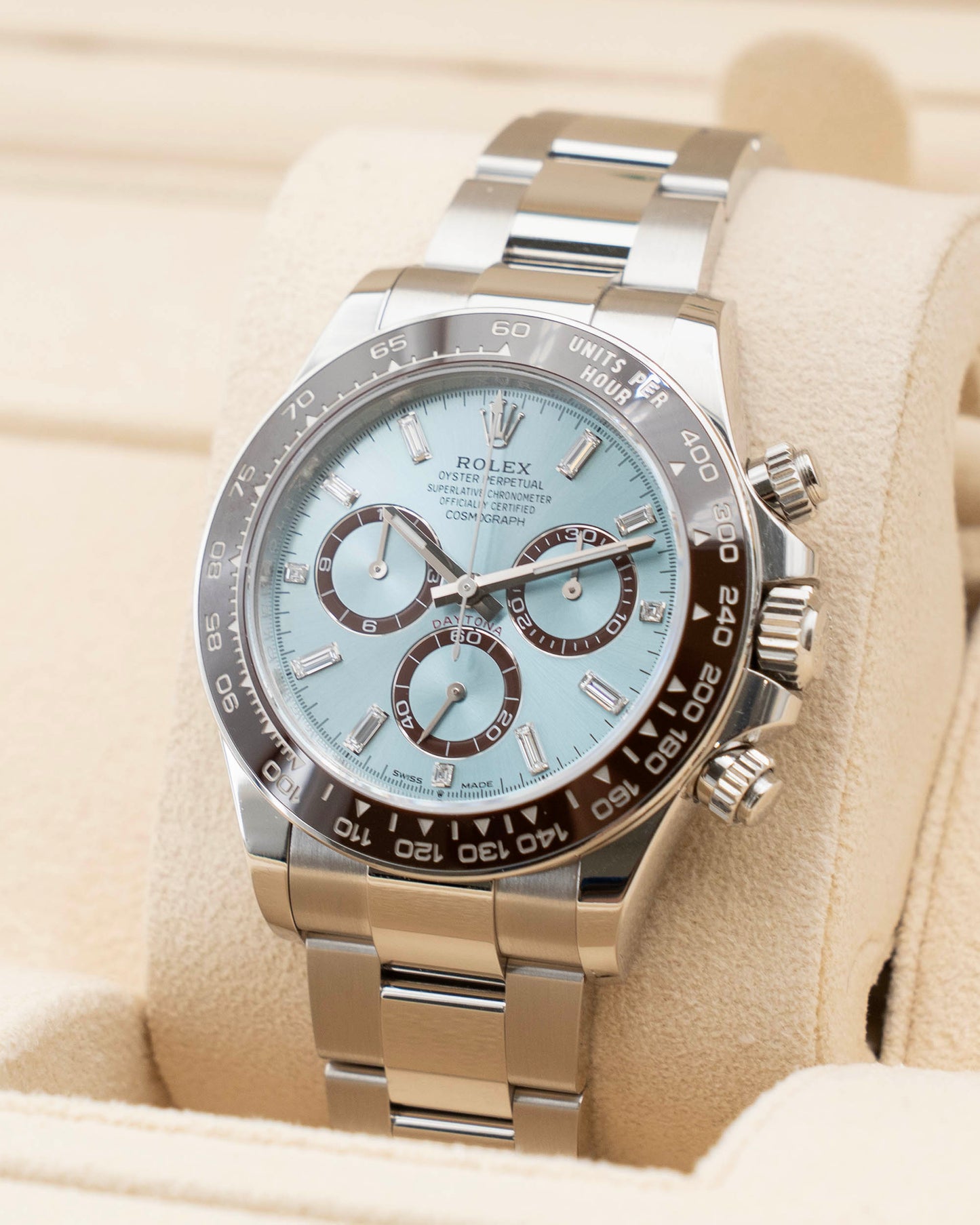 2026 CPO Rolex Daytona 40mm 126506 Baguette Dial Open Caseback Platinum Ice Blue  (126506-0002)