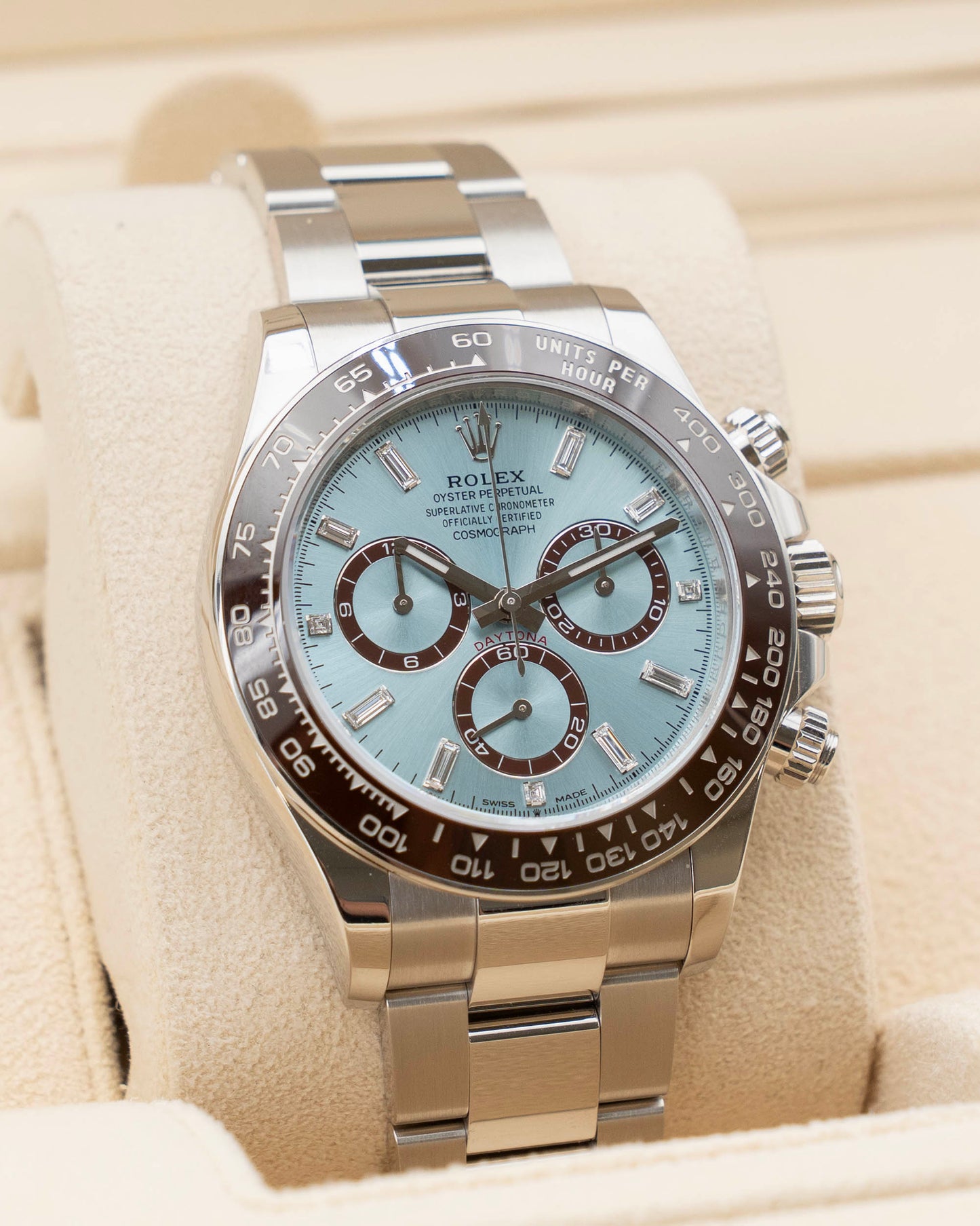 2026 CPO Rolex Daytona 40mm 126506 Baguette Dial Open Caseback Platinum Ice Blue  (126506-0002)