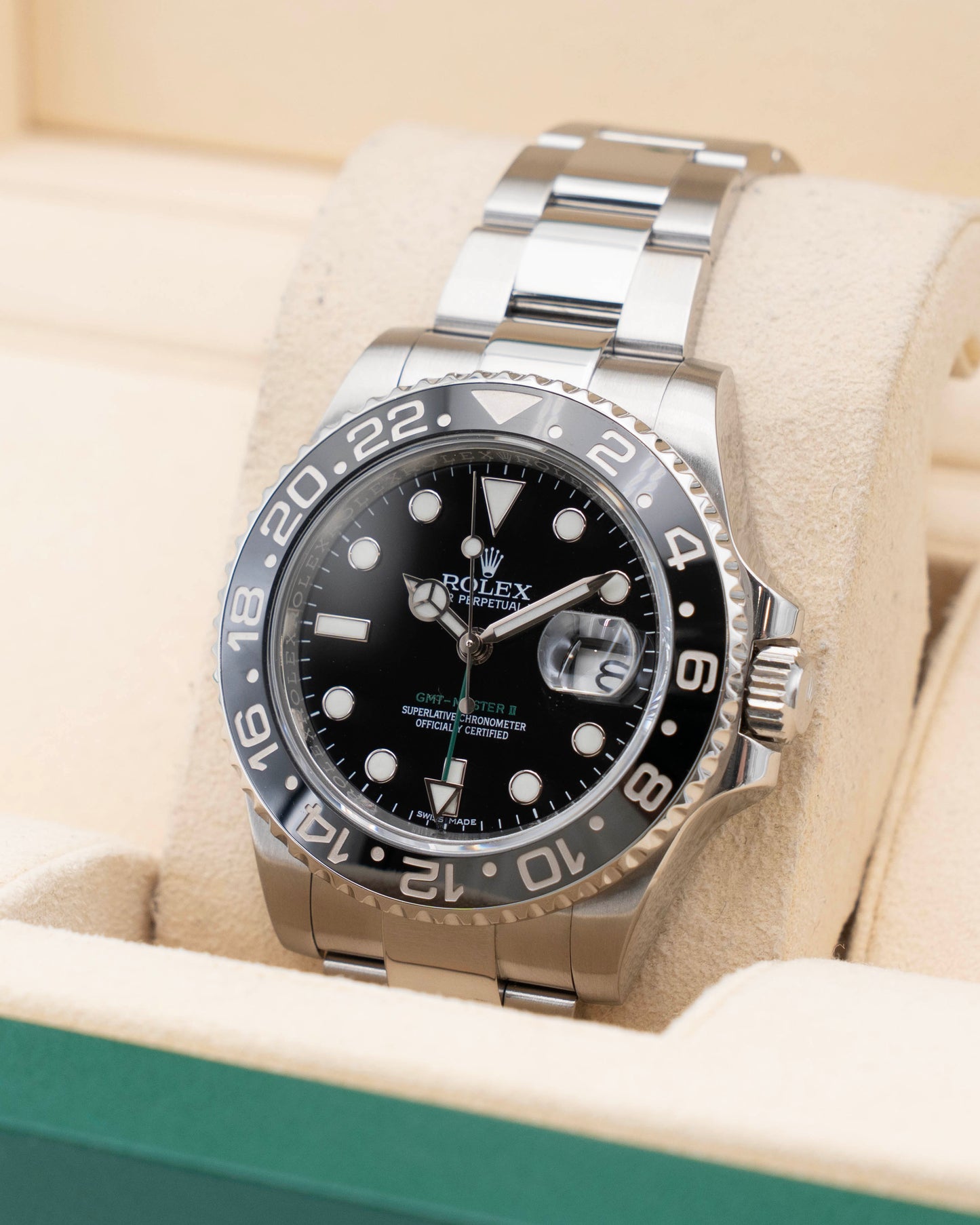 Rolex GMT Master II 40mm 116710LN Black Green Arrow 2017