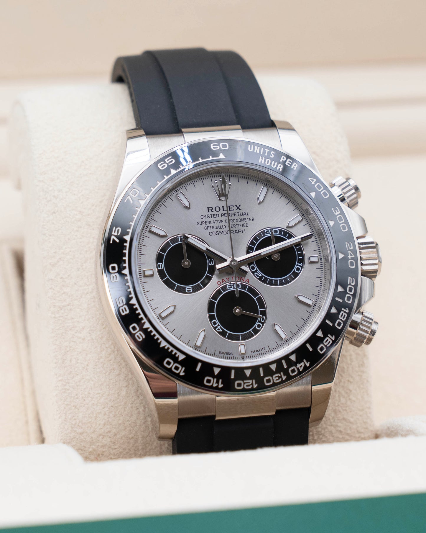 Rolex Daytona 40mm 126519LN Ghost White Gold OysterFlex 2024  (126519ln-0006)