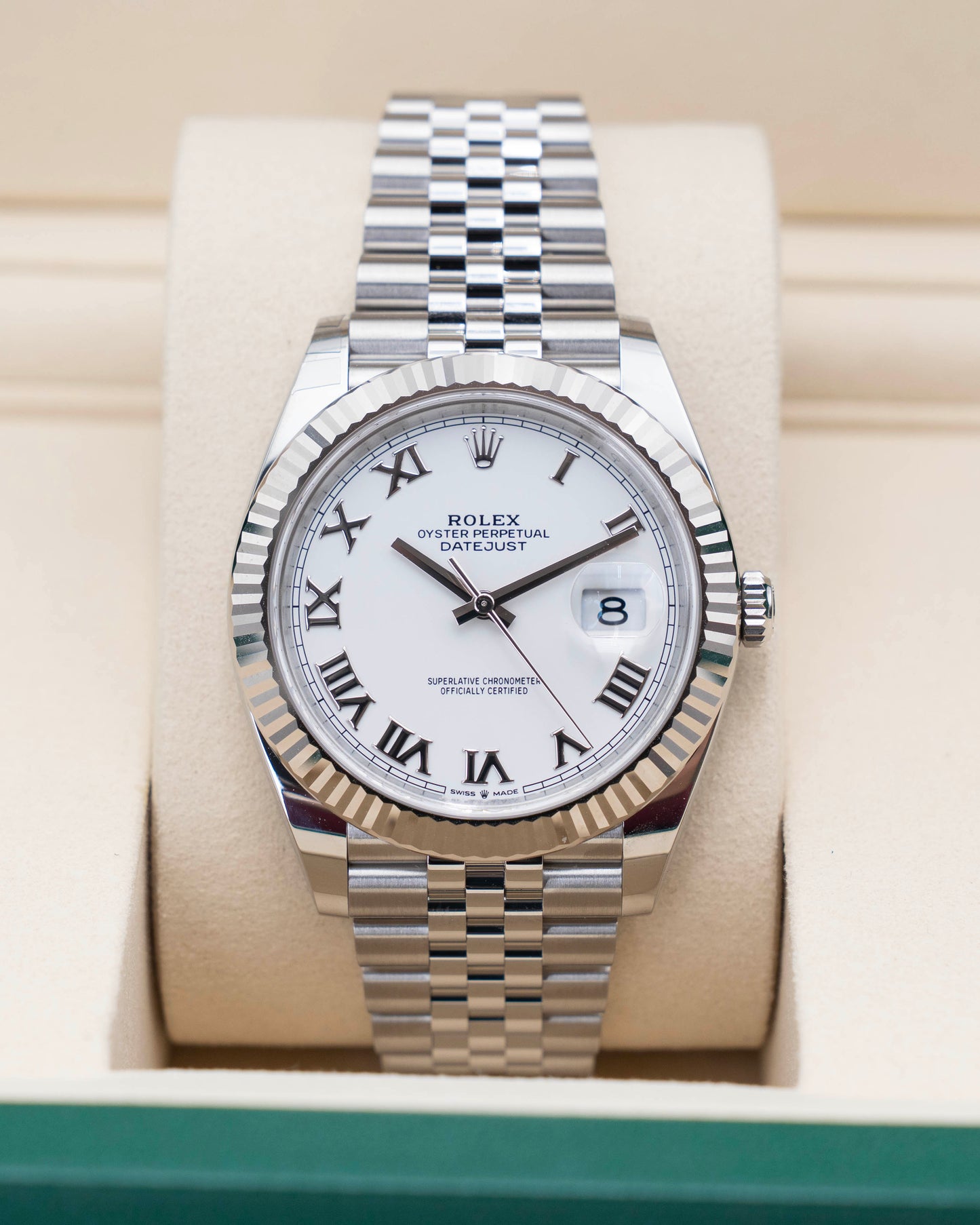 Rolex Datejust 41mm 126334 White Roman Dial Fluted Jubilee 2026