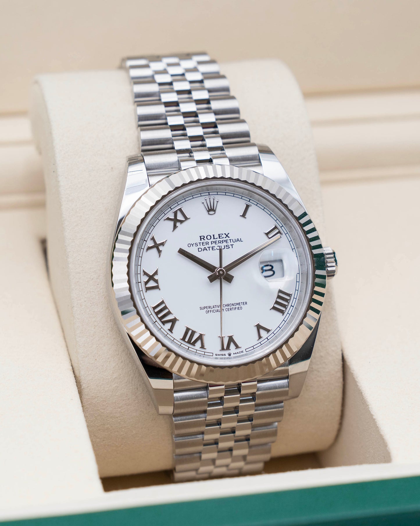 Rolex Datejust 41mm 126334 White Roman Dial Fluted Jubilee 2026