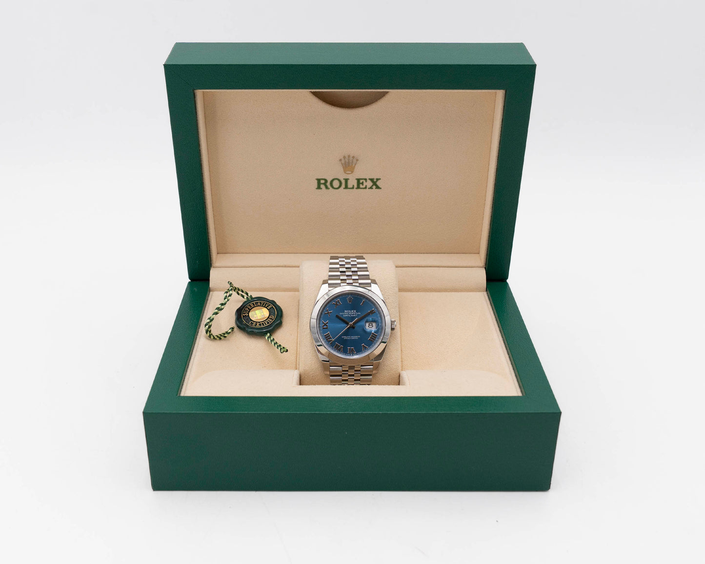 Rolex Datejust 41mm 126334 Blue Roman Dial FLuted Jubilee