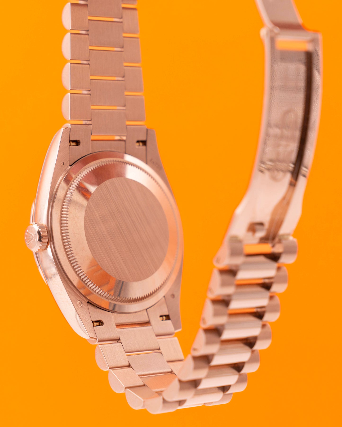 Rolex DayDate 36mm 128235 Aventurine Green Dial Diamond Roman Numerals Rose Gold 2024