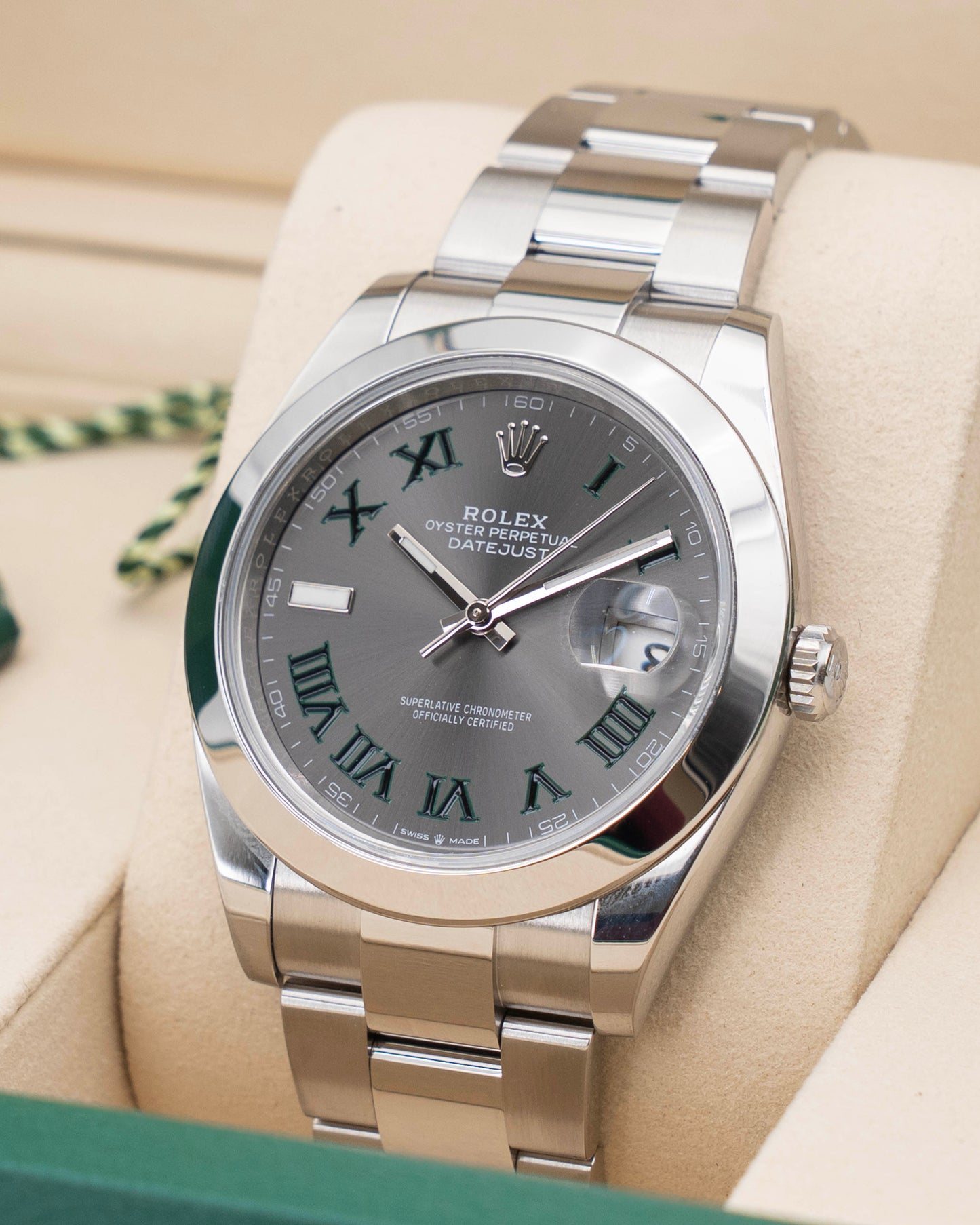 Rolex Datejust 41mm 126300 Wimbledon Dial Smooth Bezel Oyster 2025