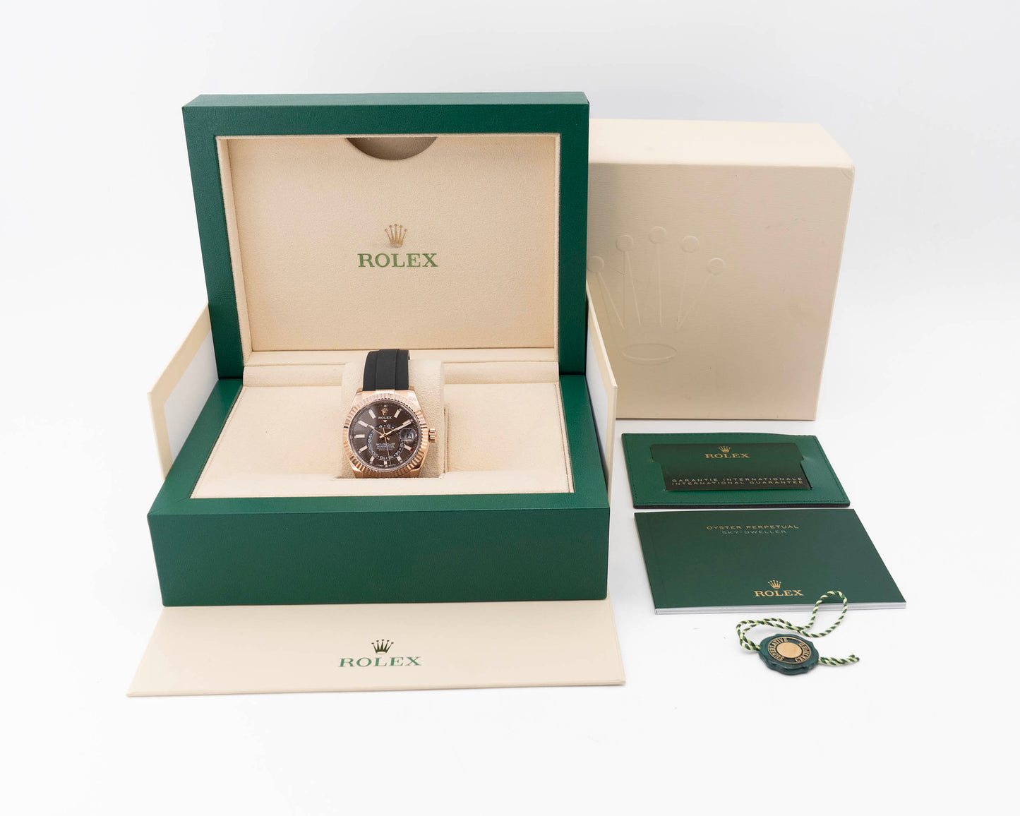 Rolex Skydweller 42mm 336235 Rose Gold Chocolate Dial Oyster Flex