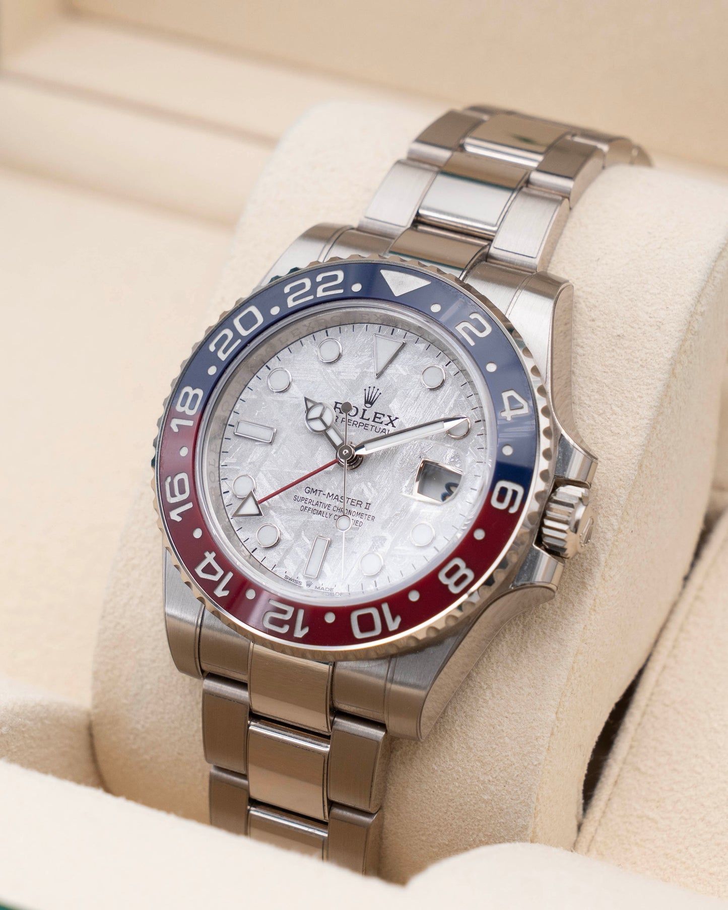 Rolex GMT Master II 40mm 126719BLRO White Gold Pepsi Meteorite Dial 2023