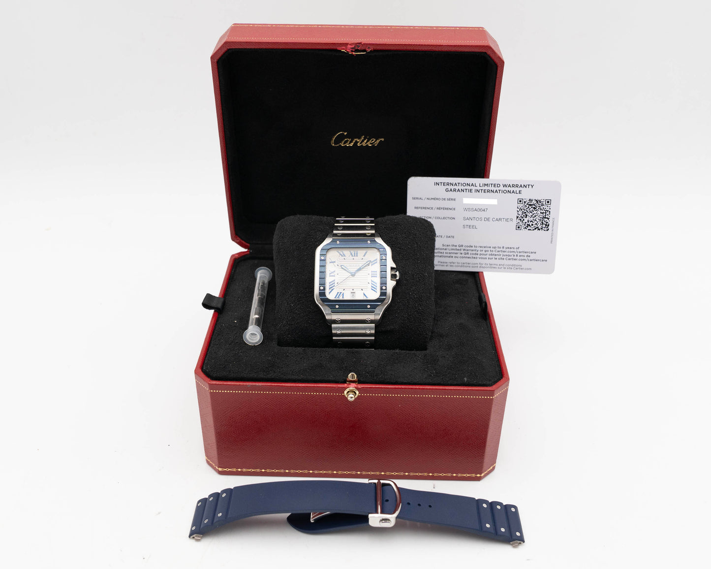 Cartier Santos Large 39.8mm WSSA0047 Blue Ceramic Bezel