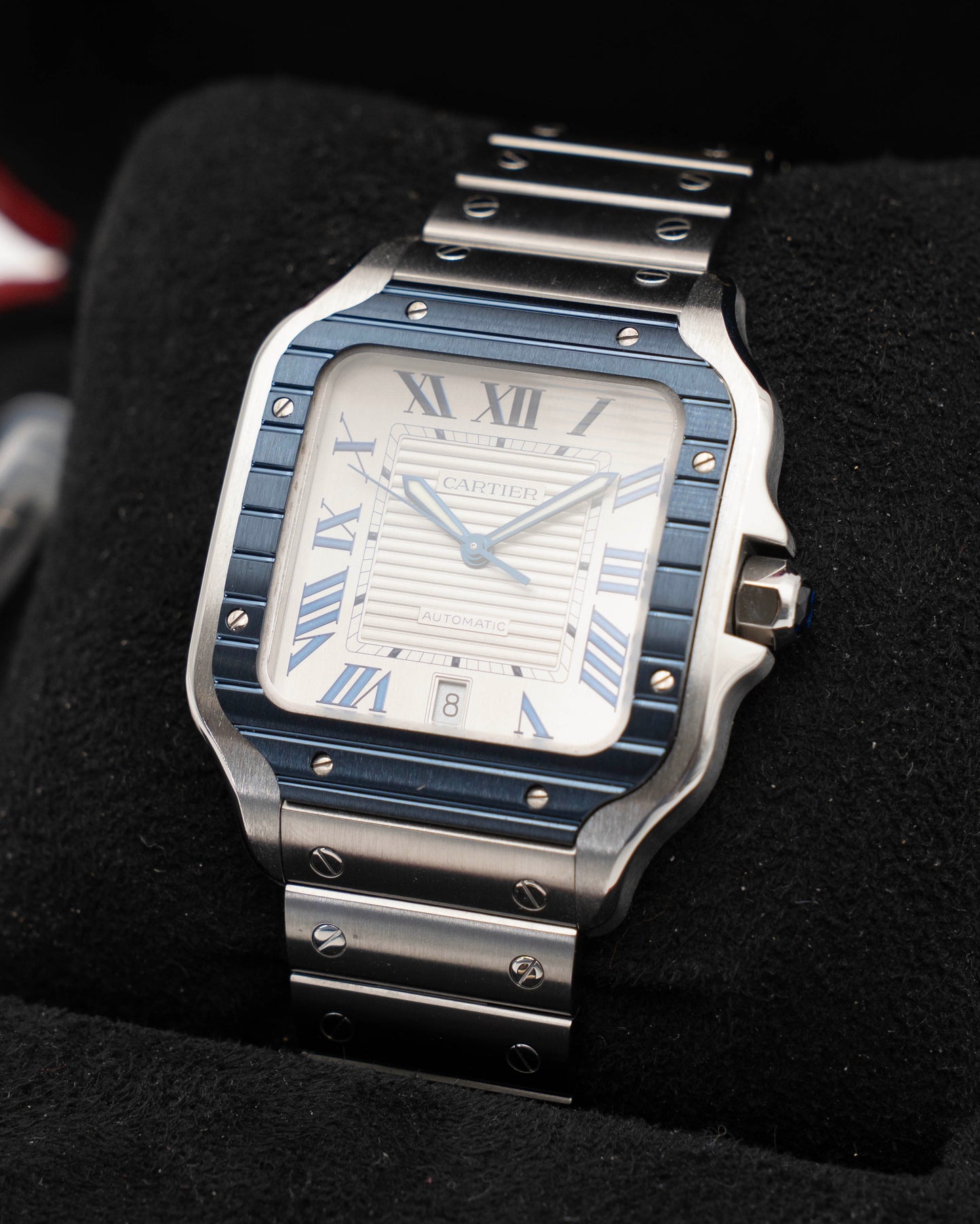 Cartier Santos Large 39.8mm WSSA0047 Blue Ceramic Bezel