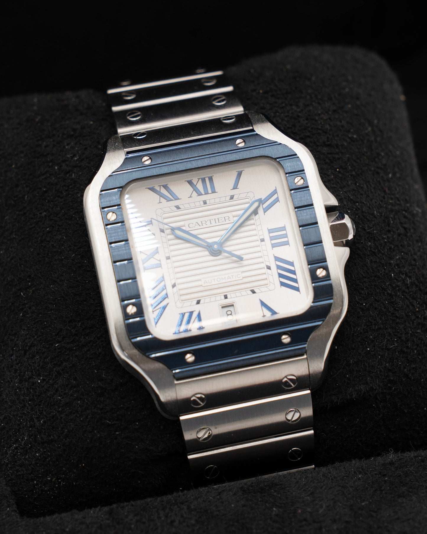 Cartier Santos Large 39.8mm WSSA0047 Blue Ceramic Bezel