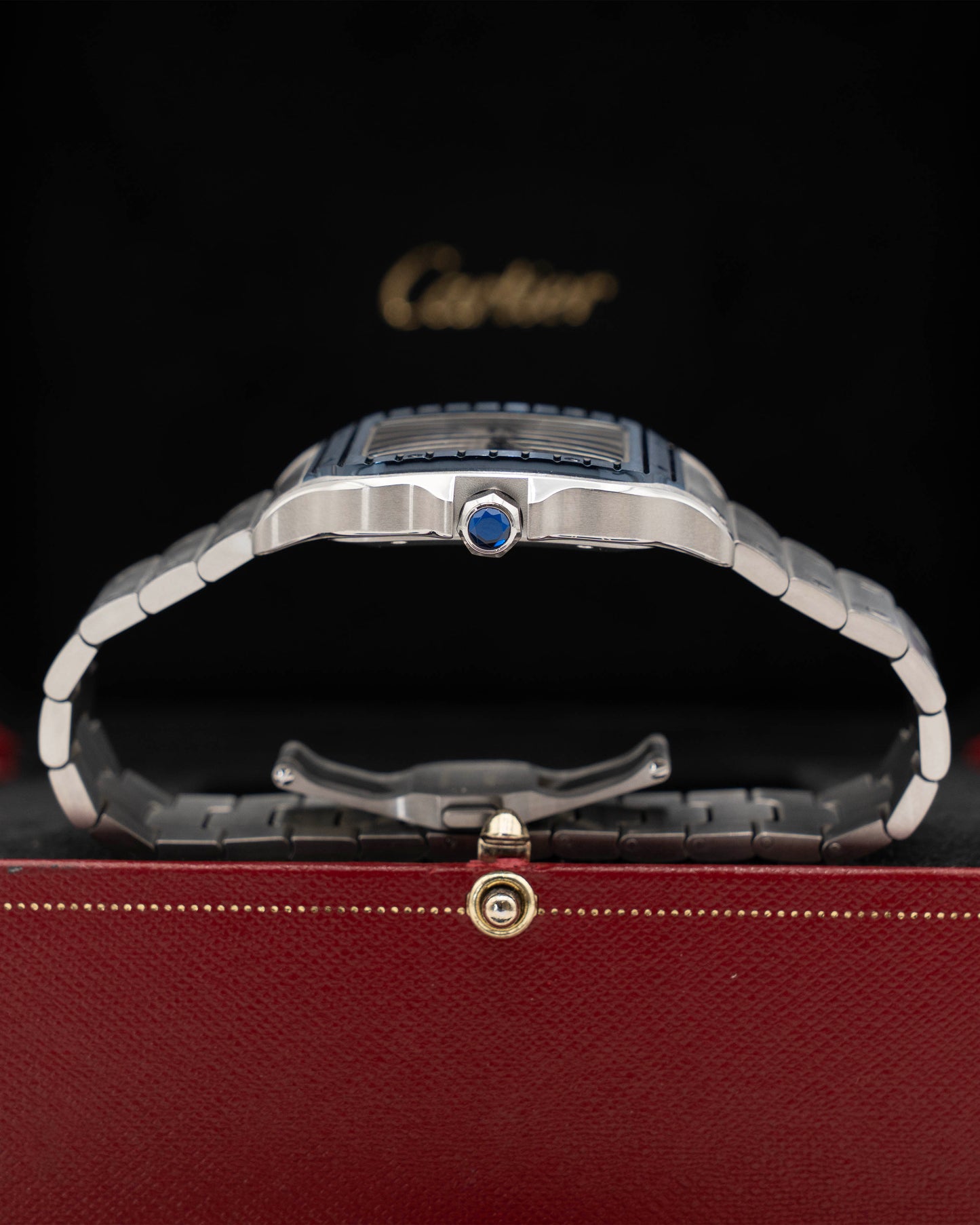 Cartier Santos Large 39.8mm WSSA0047 Blue Ceramic Bezel