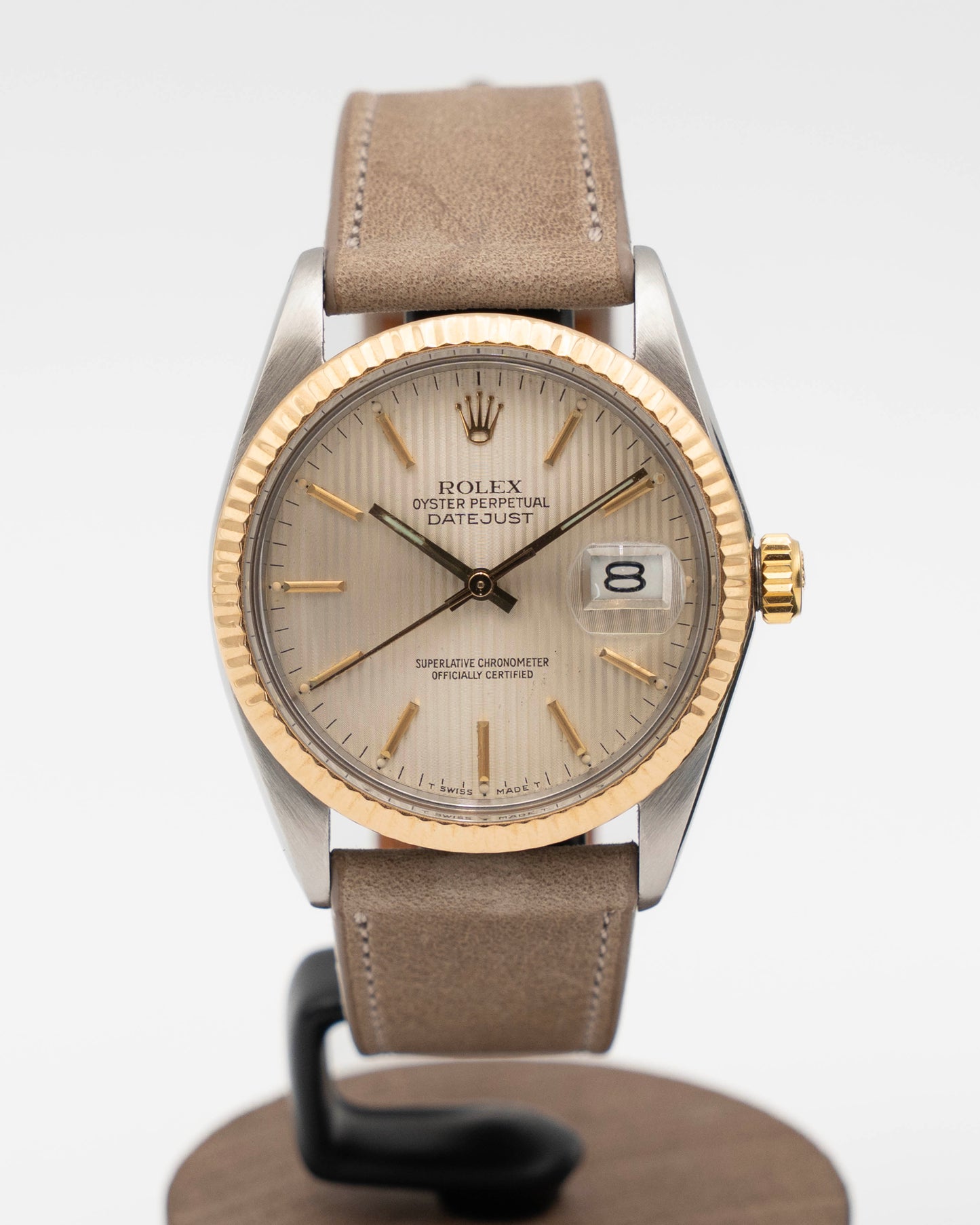 Rolex Datejust 36mm 16013 Tapestry Dial Two Tone 9M Serial On Strap