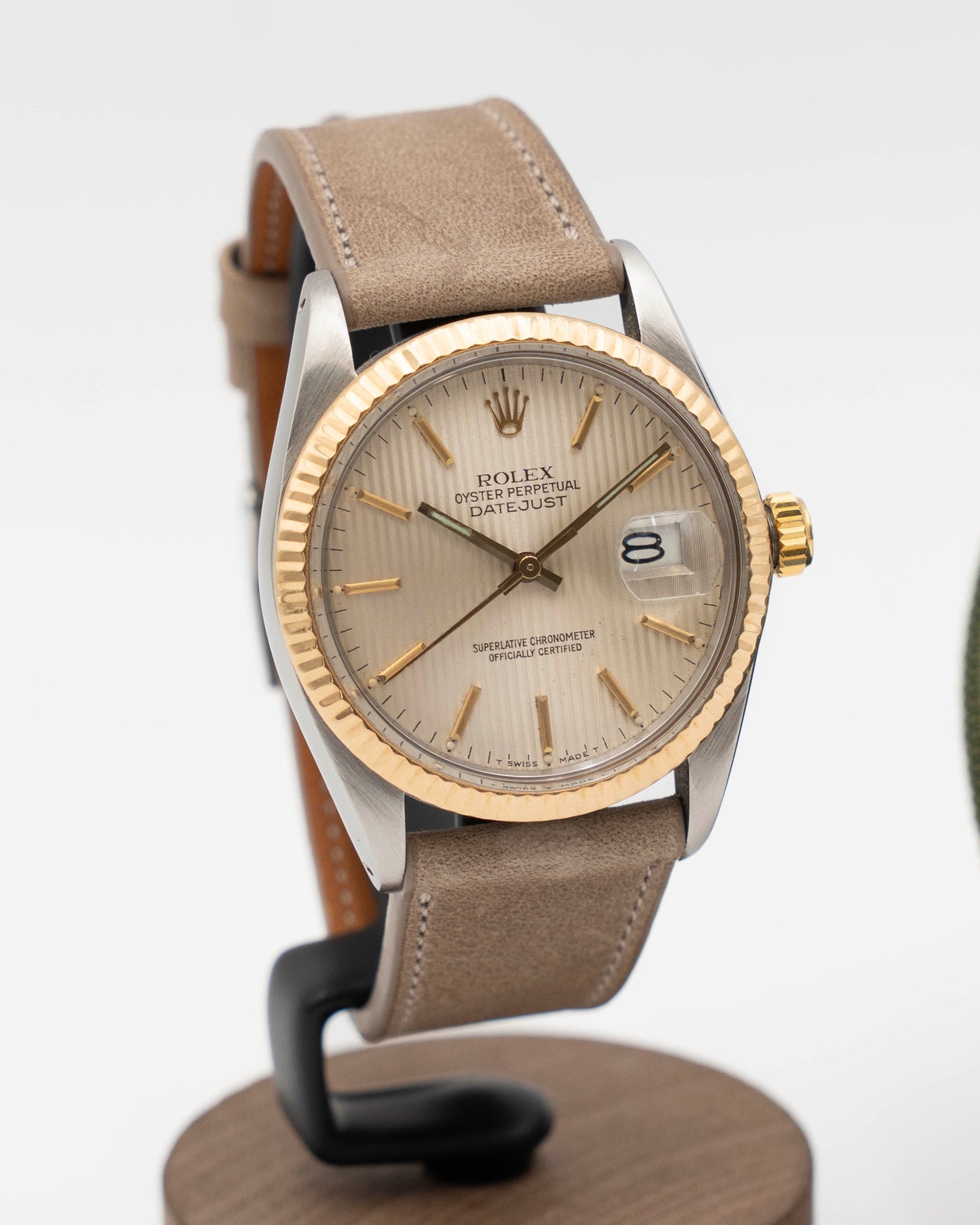 Rolex Datejust 36mm 16013 Tapestry Dial Two Tone 9M Serial On Strap