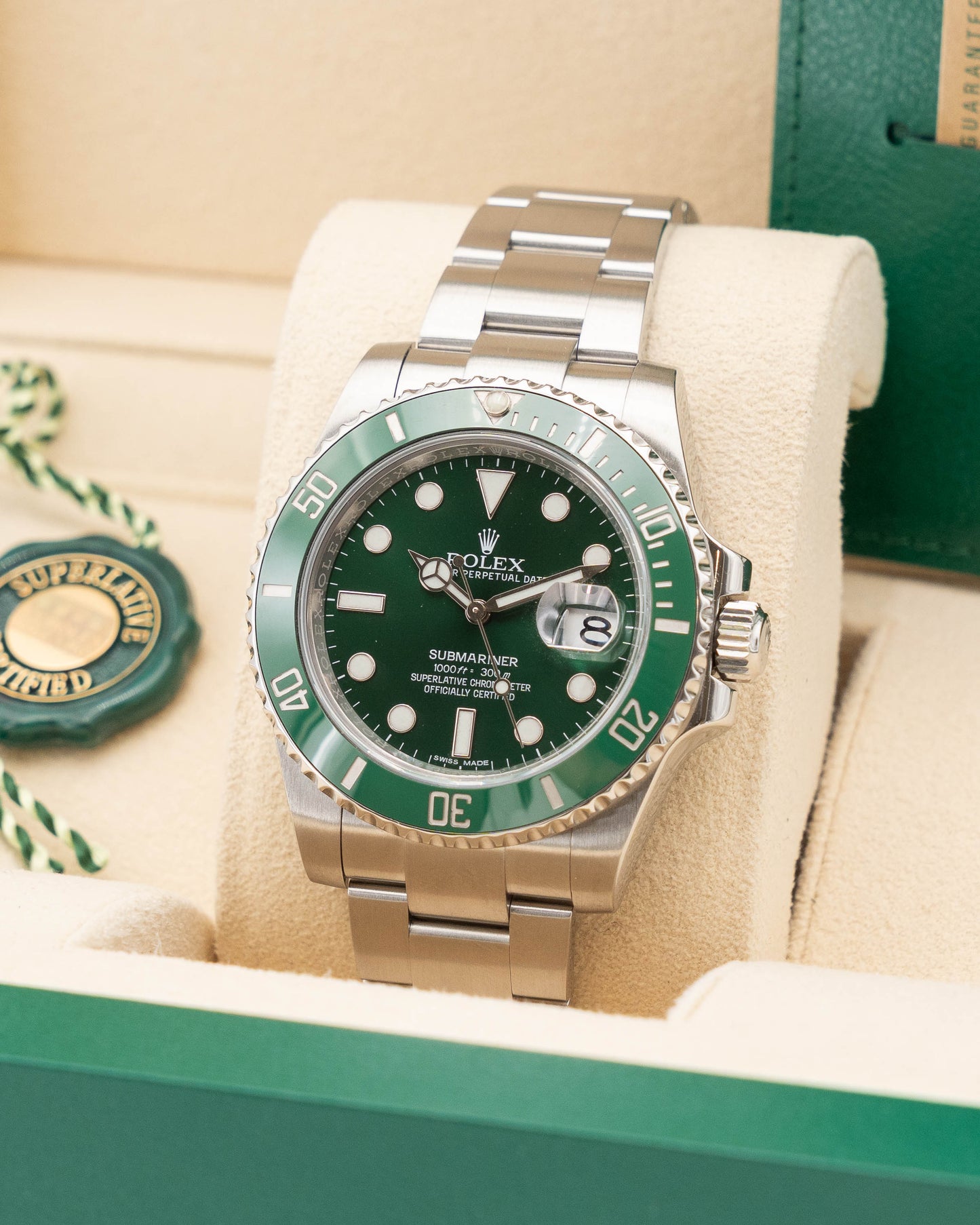 Rolex Submariner 40mm 116610LV Green Ceramic Hulk 2016