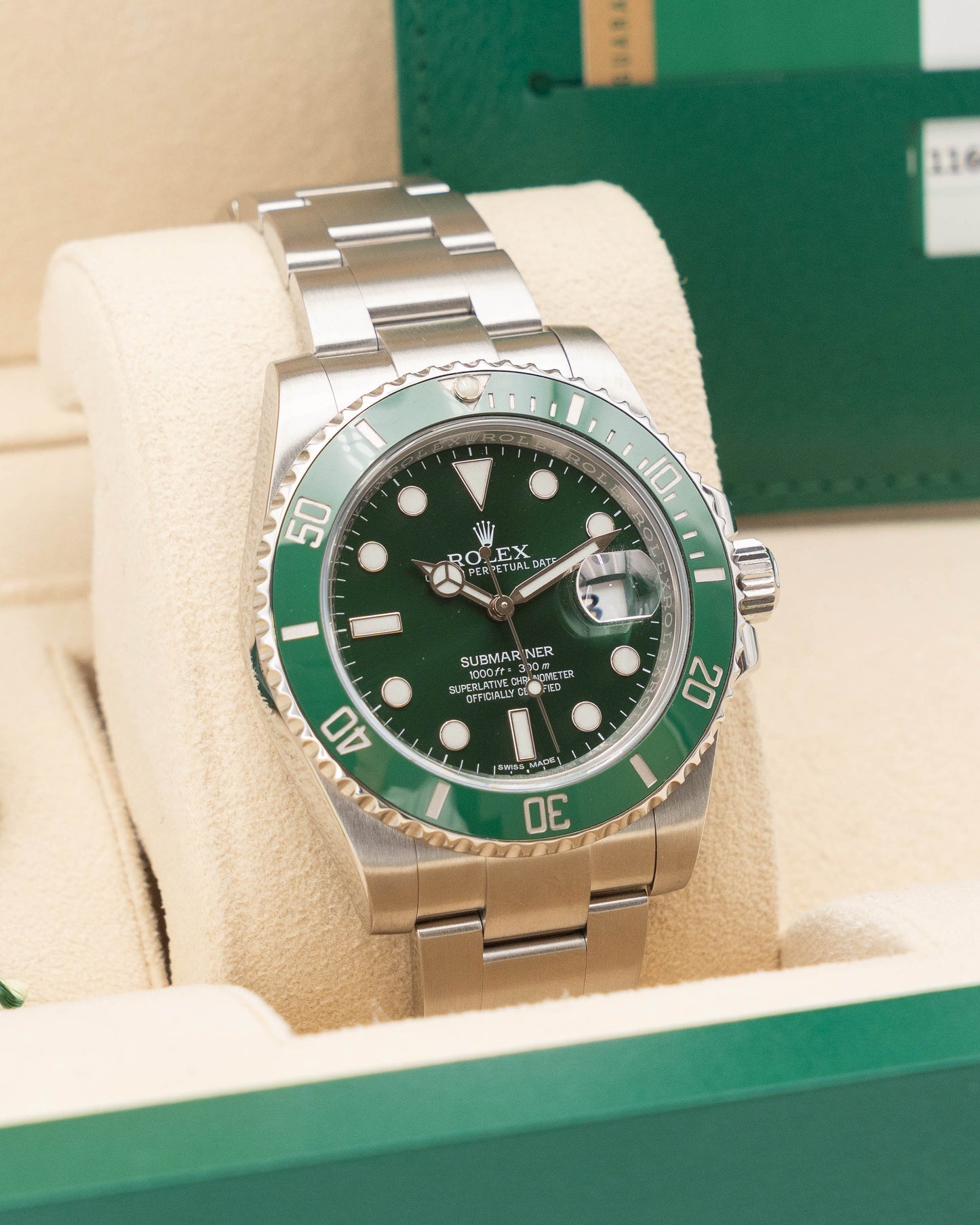 Rolex Submariner 40mm 116610LV Green Ceramic Hulk 2016