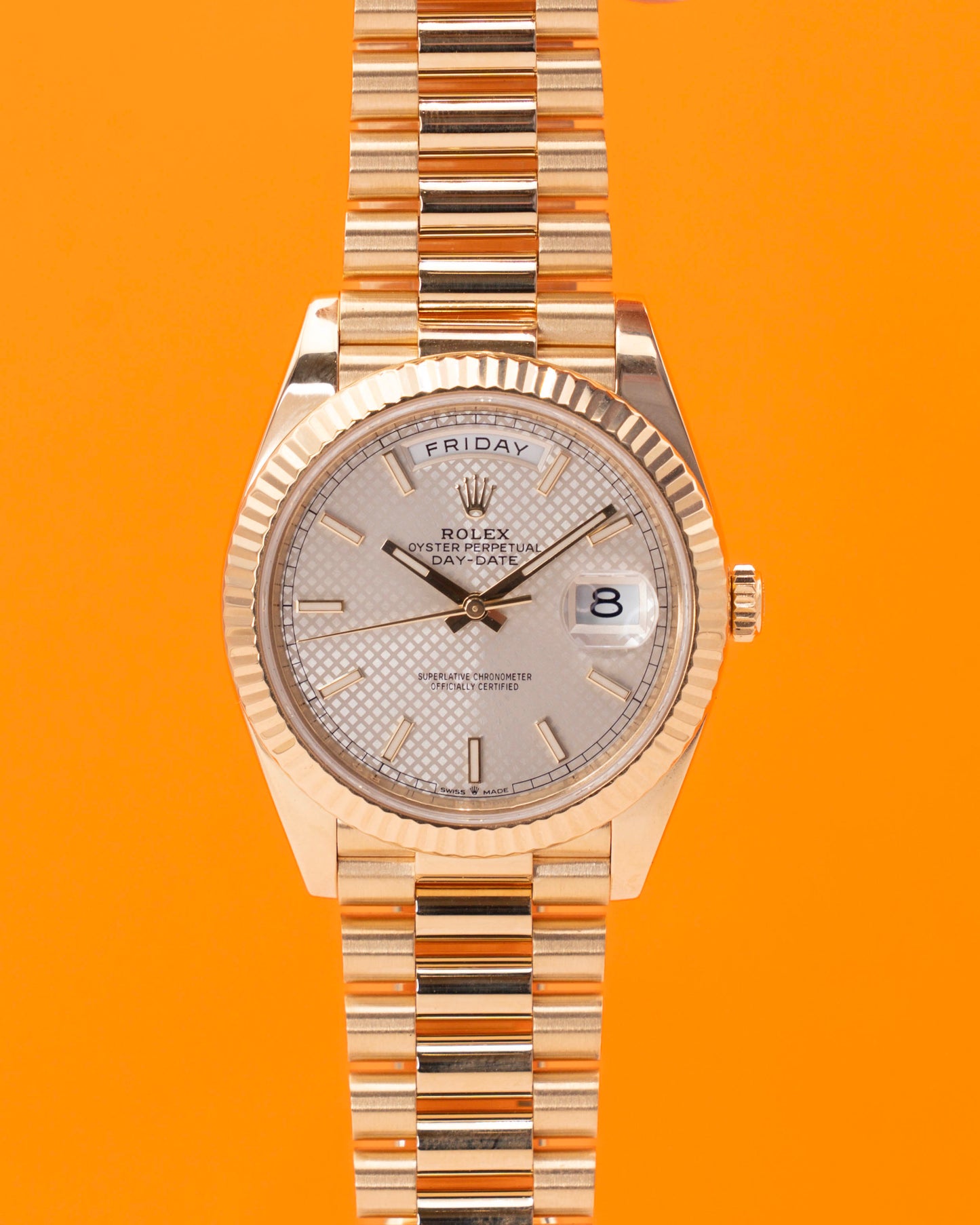 Rolex DayDate 40mm 228238 Yellow Gold White Index Dial 2021
