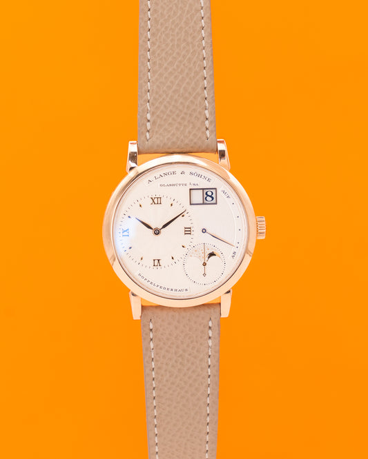 A. Lange & Söhne 36.8mm 182.030 Rose Gold White Dial Moonphase Little Lange 1
