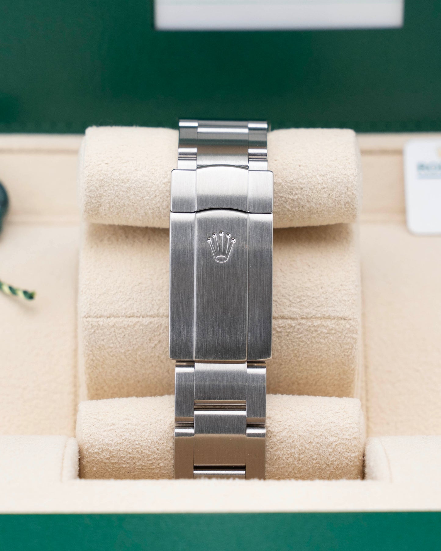 Rolex Oyster Perpetual 114300 39mm Blue With Green Markers 2017