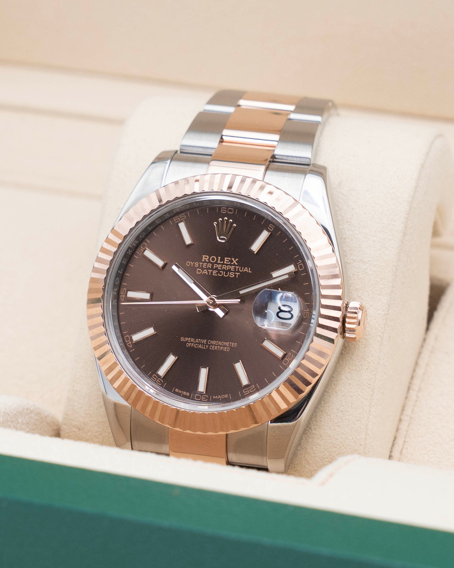Rolex Datejust 41mm 126331 Rose Gold Chocolate Dial Fluted Oyster 2017