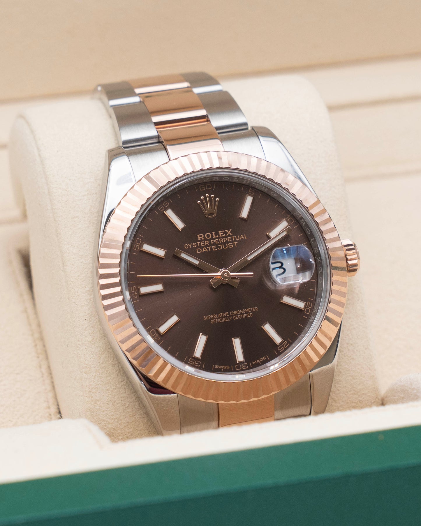 Rolex Datejust 41mm 126331 Rose Gold Chocolate Dial Fluted Oyster 2017