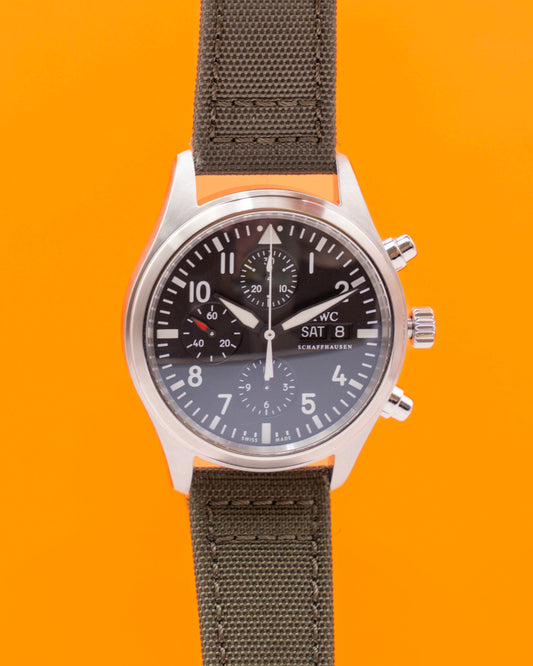 IWC Pilot's Watch IW371704 Chronograph On Green Strap