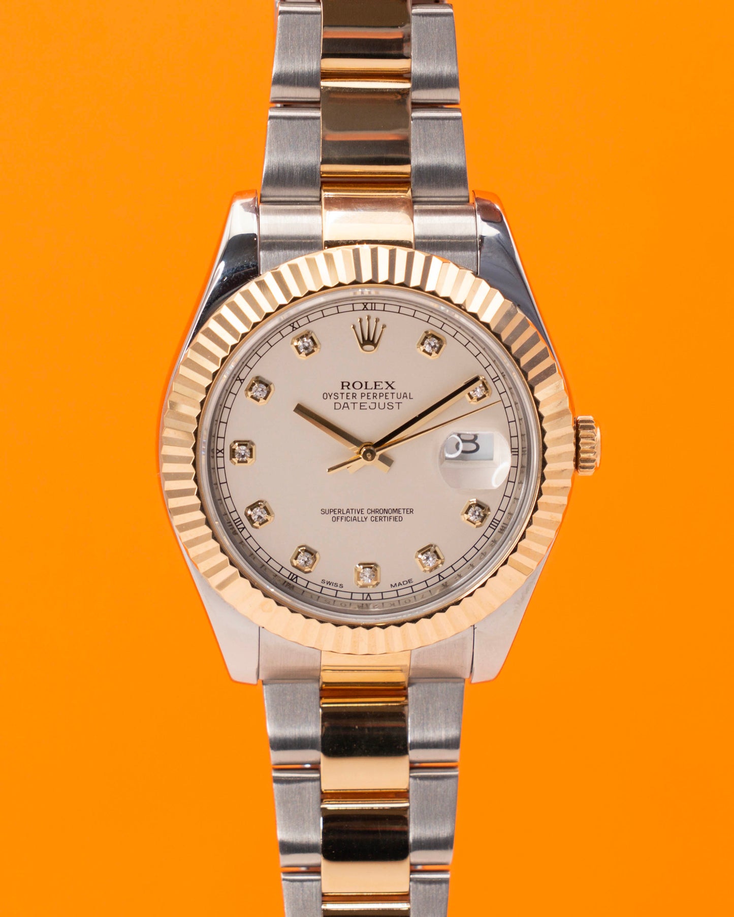 Rolex Datejust II 41mm 116333 Ivory Diamond Dial 2013