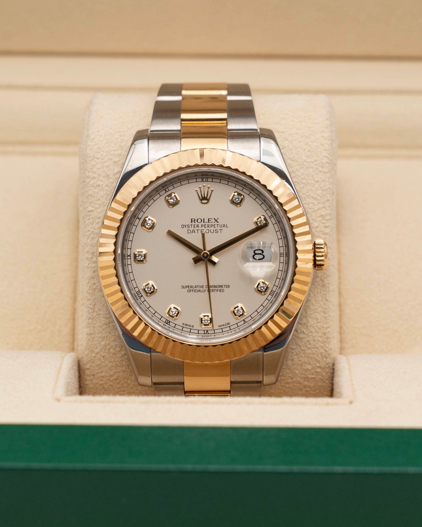 Rolex Datejust II 41mm 116333 Ivory Diamond Dial 2013