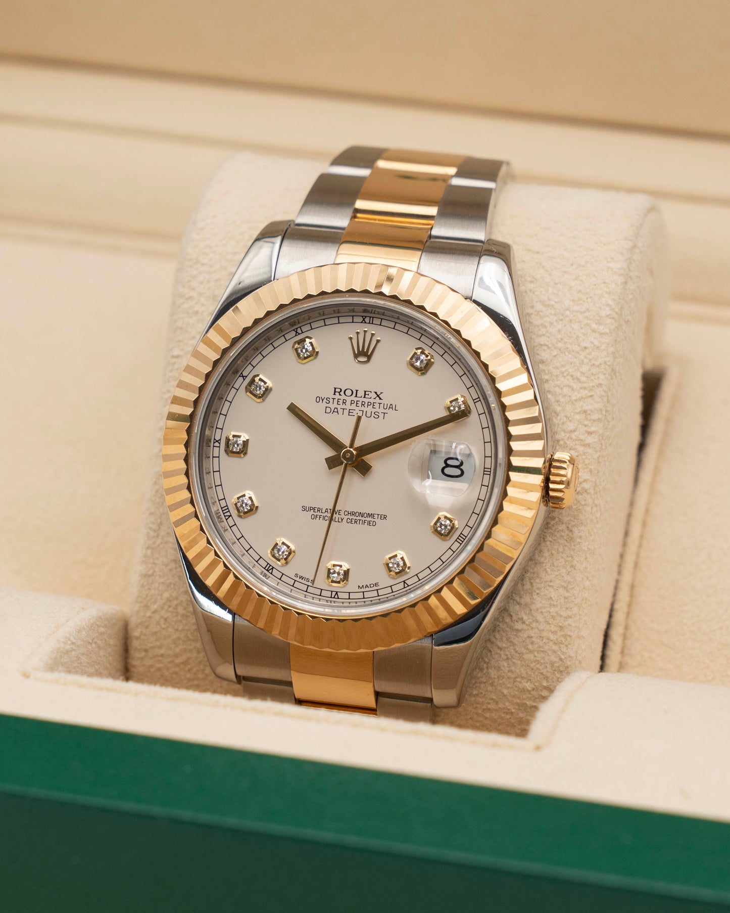 Rolex Datejust II 41mm 116333 Ivory Diamond Dial 2013