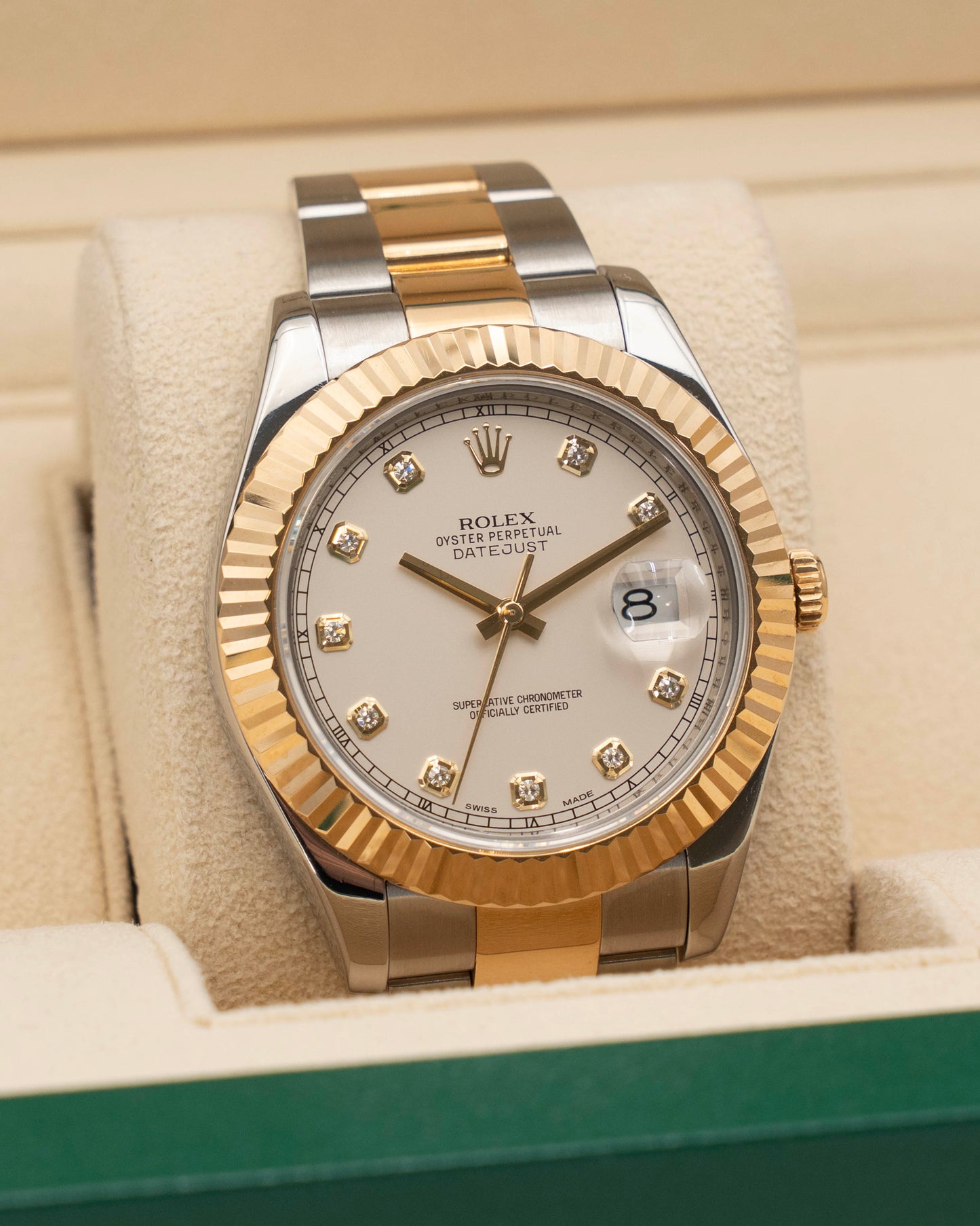 Rolex Datejust II 41mm 116333 Ivory Diamond Dial 2013