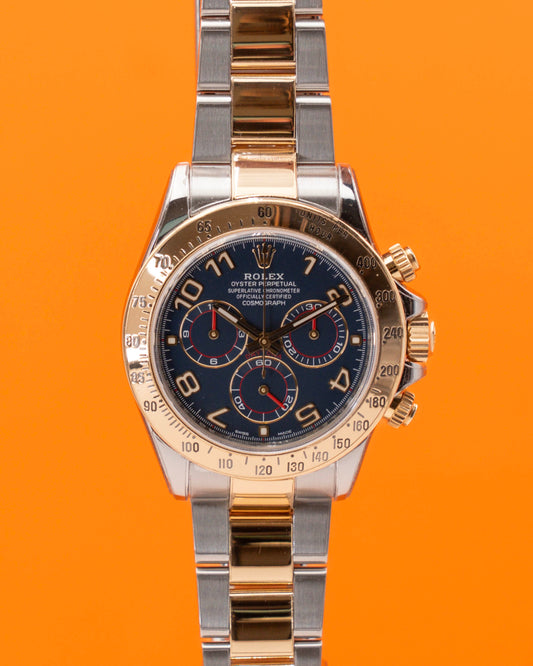 Rolex Daytona 40mm 116523 Blue Racing Dial Daytona Two Tone Yellow Gold 2013