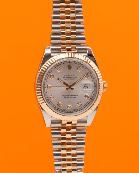 Rolex Datejust 41mm 126333 Two Tone Yellow Gold Fluted Jubilee Diamond White Dial 2020