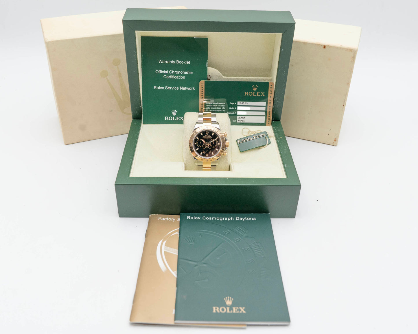 Rolex Daytona 40MM 116523 bks Two Tone Black Dial 2008
