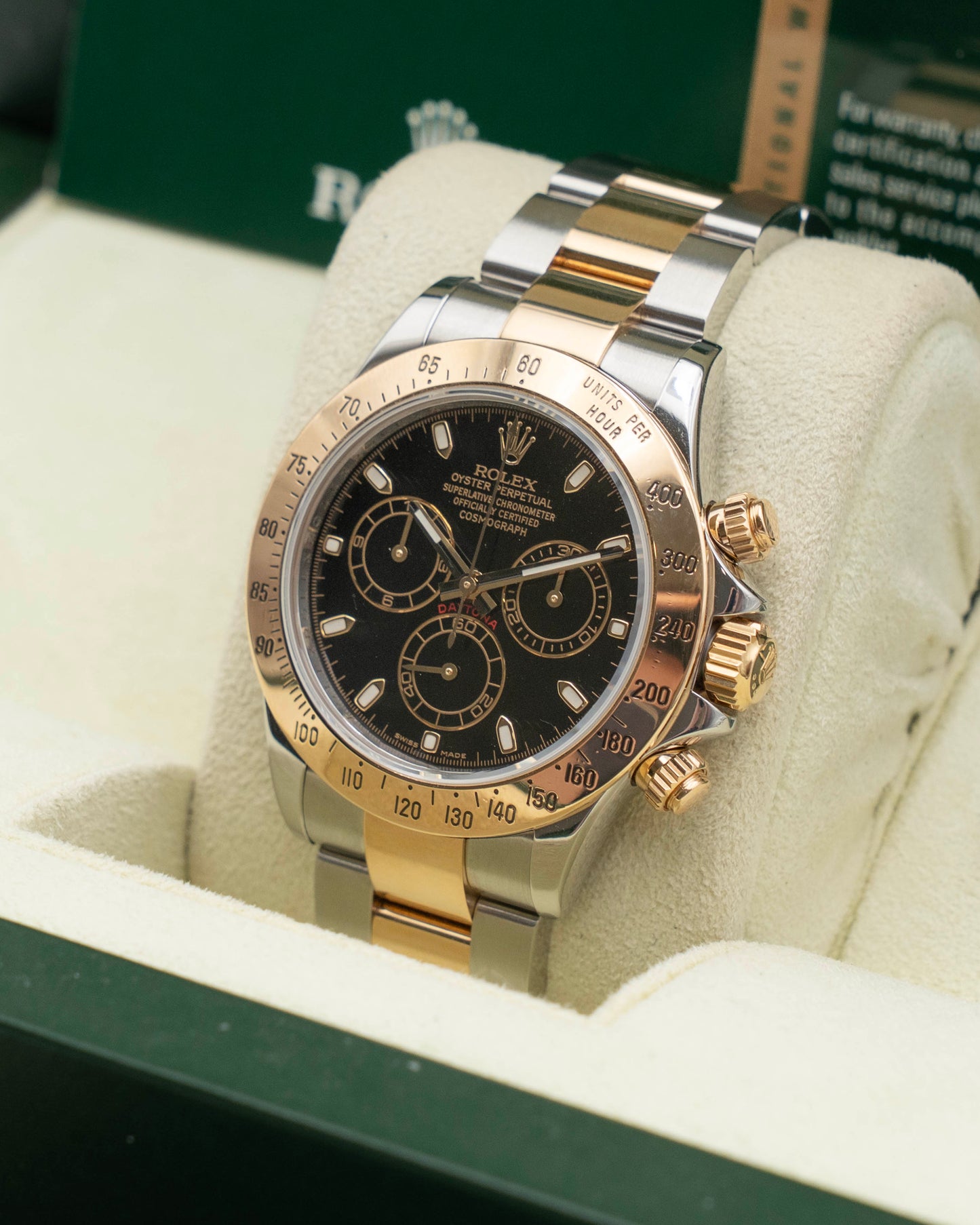 Rolex Daytona 40MM 116523 bks Two Tone Black Dial 2008