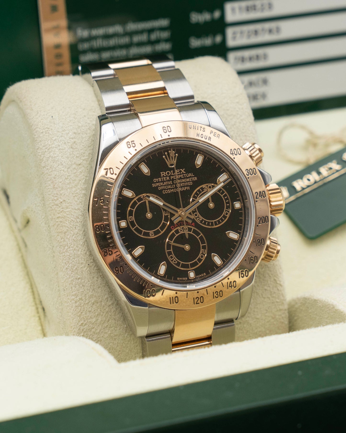 Rolex Daytona 40MM 116523 bks Two Tone Black Dial 2008