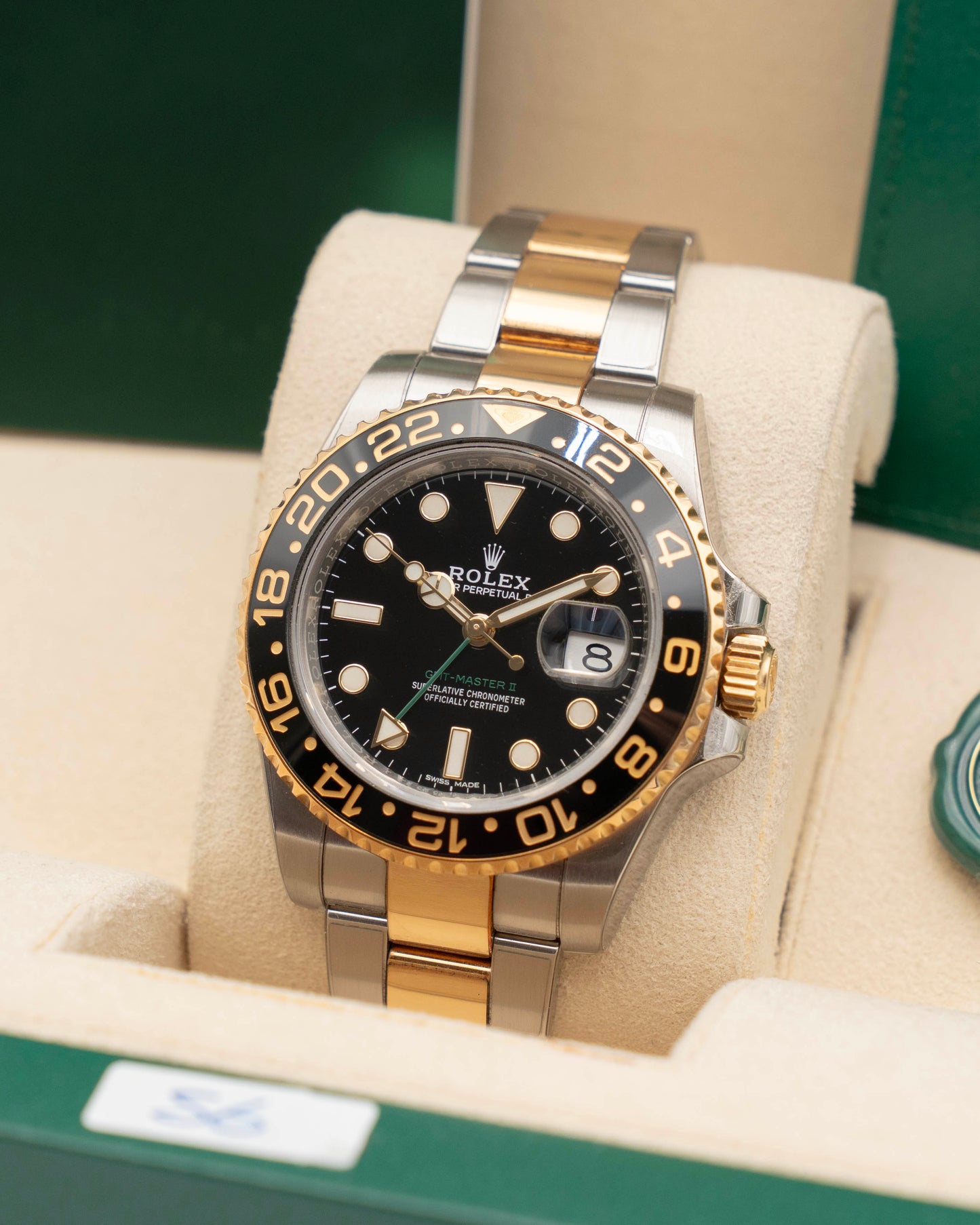 Rolex GMT Master II 40mm 116713LN Two Tone Green Arrow 2017