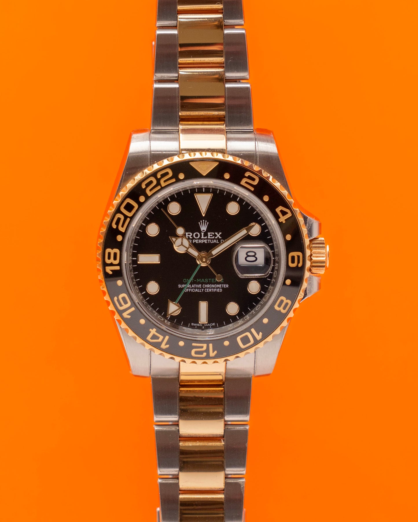 Rolex GMT Master II 40mm 116713LN Two Tone Green Arrow 2017
