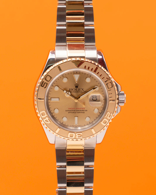 Rolex Yachtmaster 40mm 16623 Champagne Dial Two Tone Yellow Gold