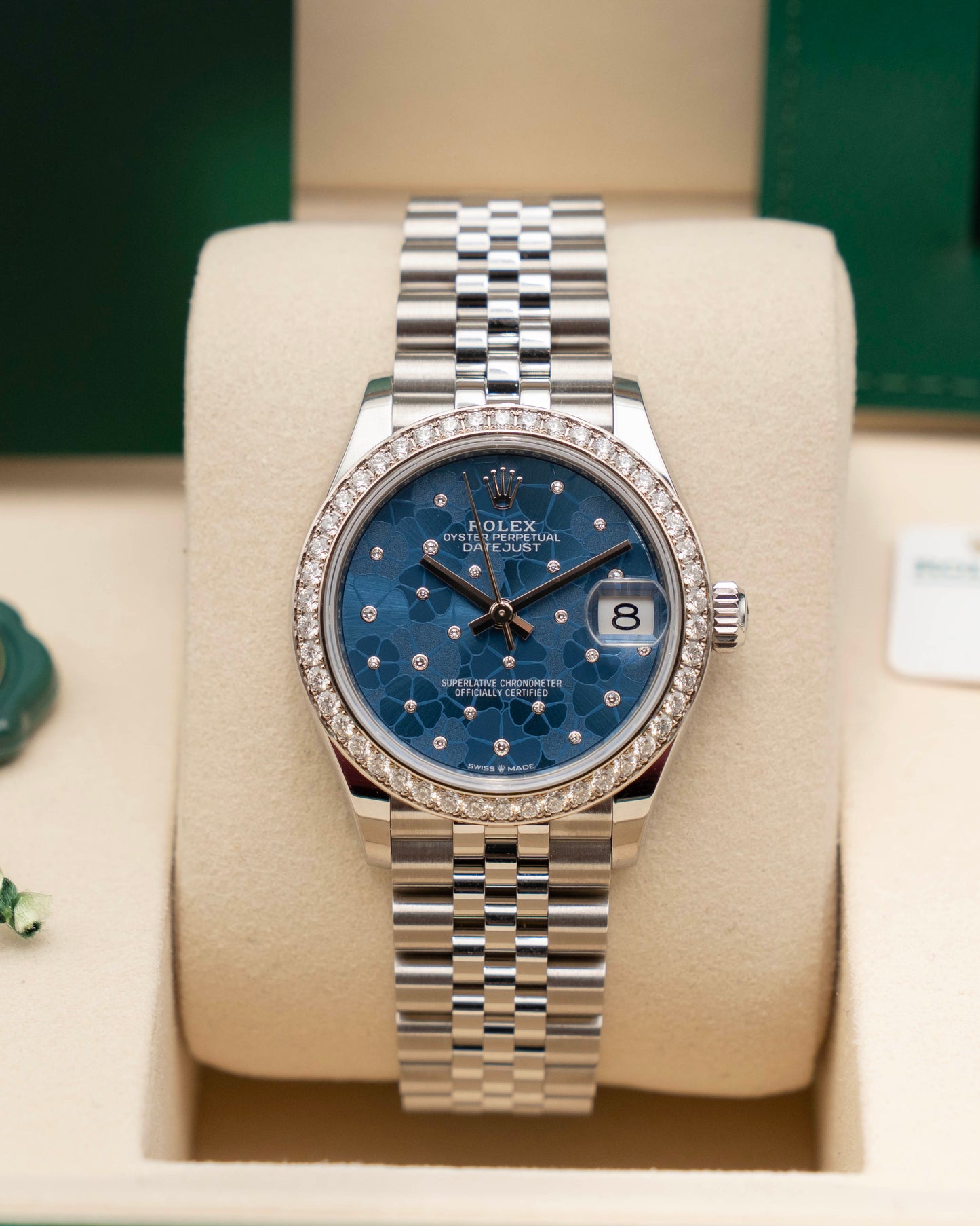 Rolex Datejust 31mm 278384RBR Blue Floral Motif Diamond Dial Diamond Bezel Jubilee 2025