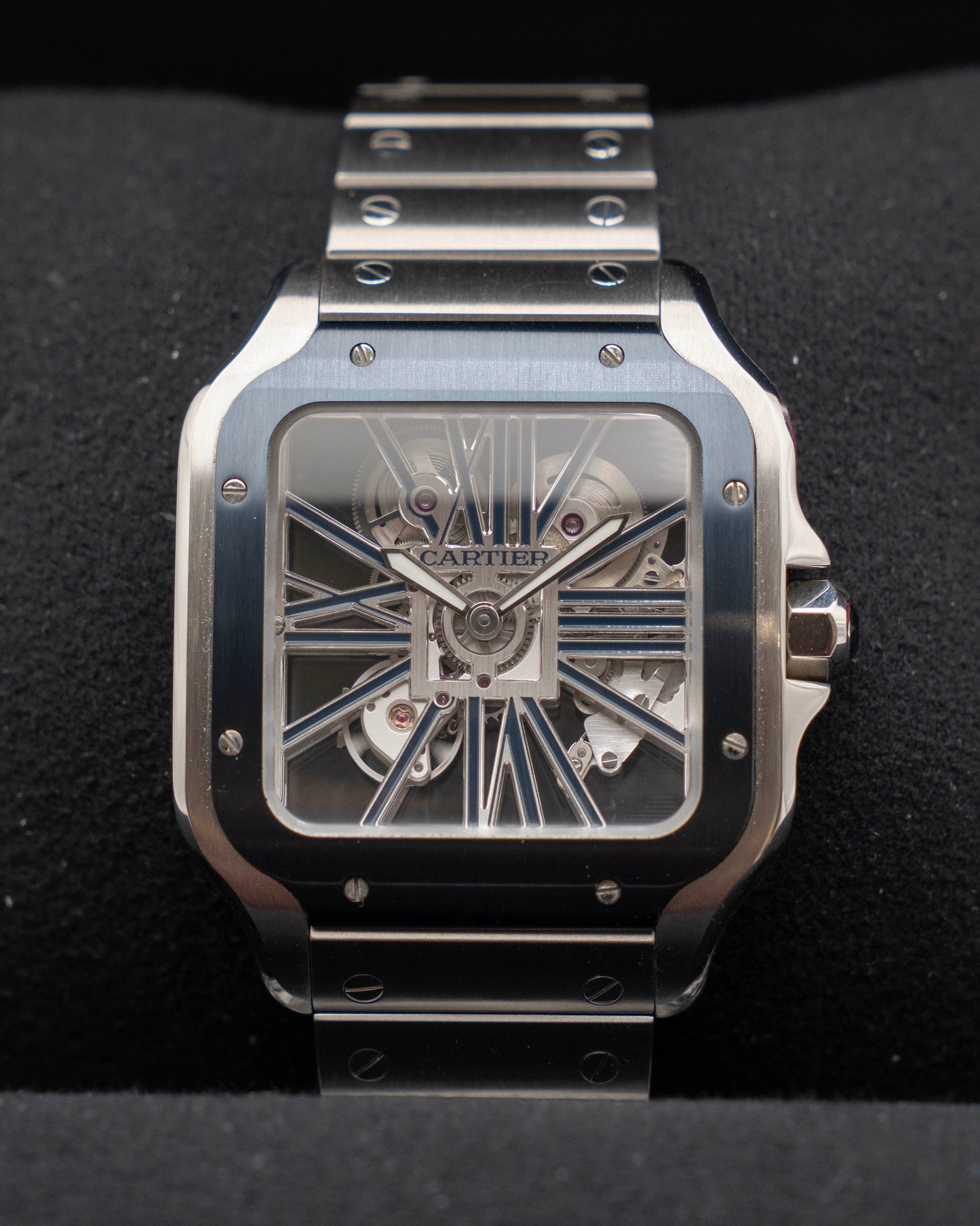 Cartier Santos De Cartier 39.8mm WHSA0026 Skeleton Blue 2023