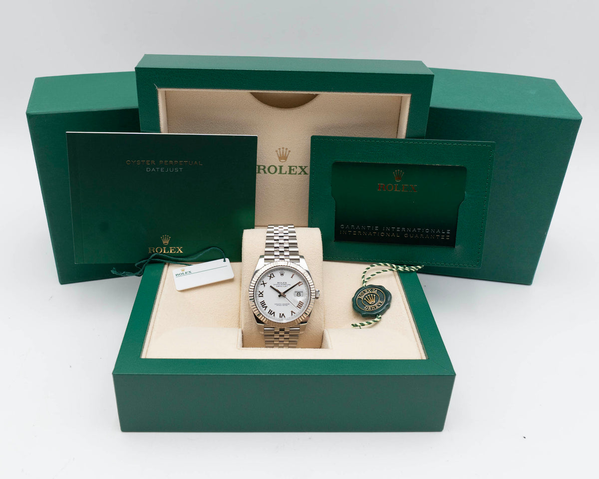 Rolex Datejust 41mm 126334 White Roman Dial Fluted Jubilee 2025